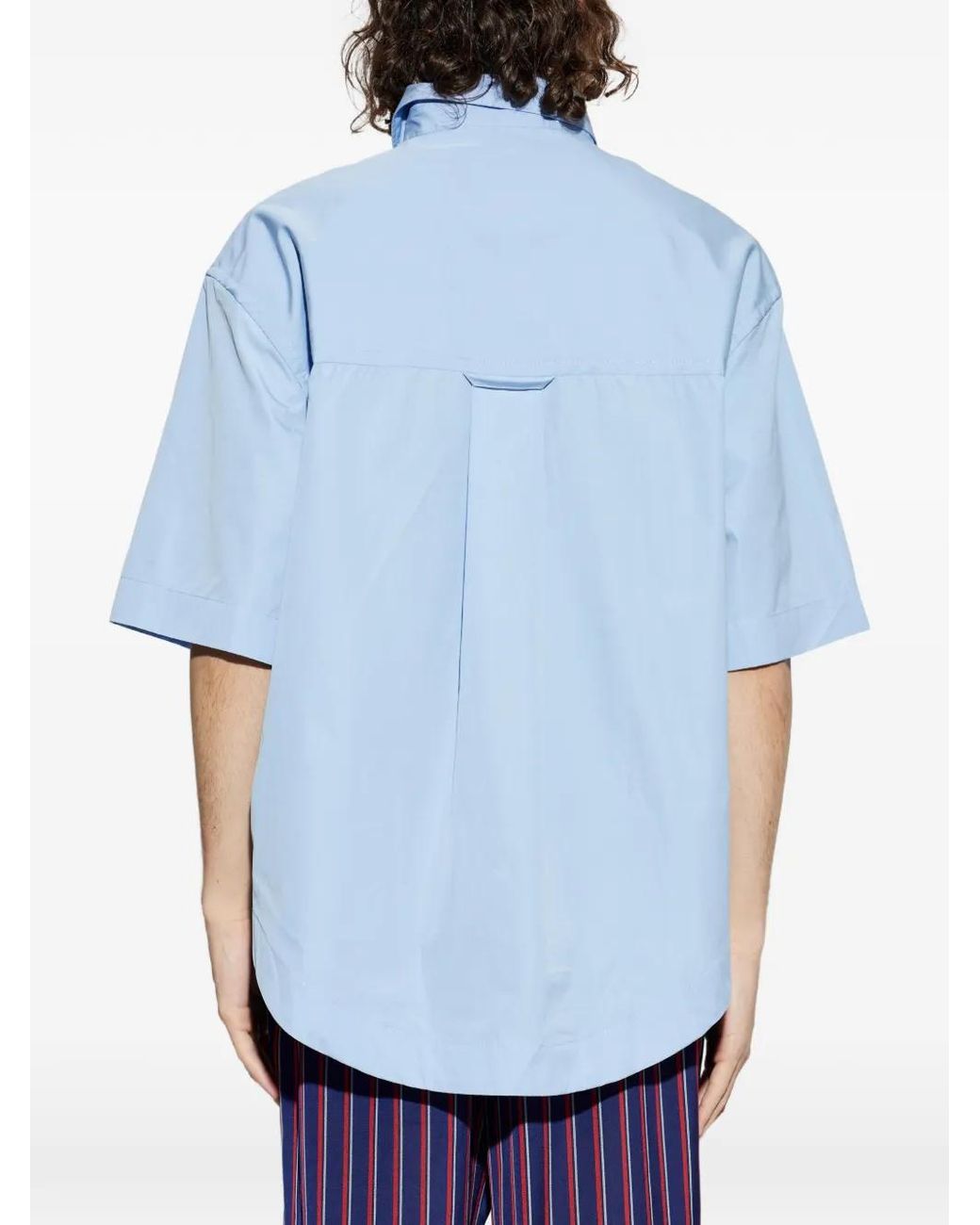 AMI Blue Pocket Short-Sleeve Shirt for men