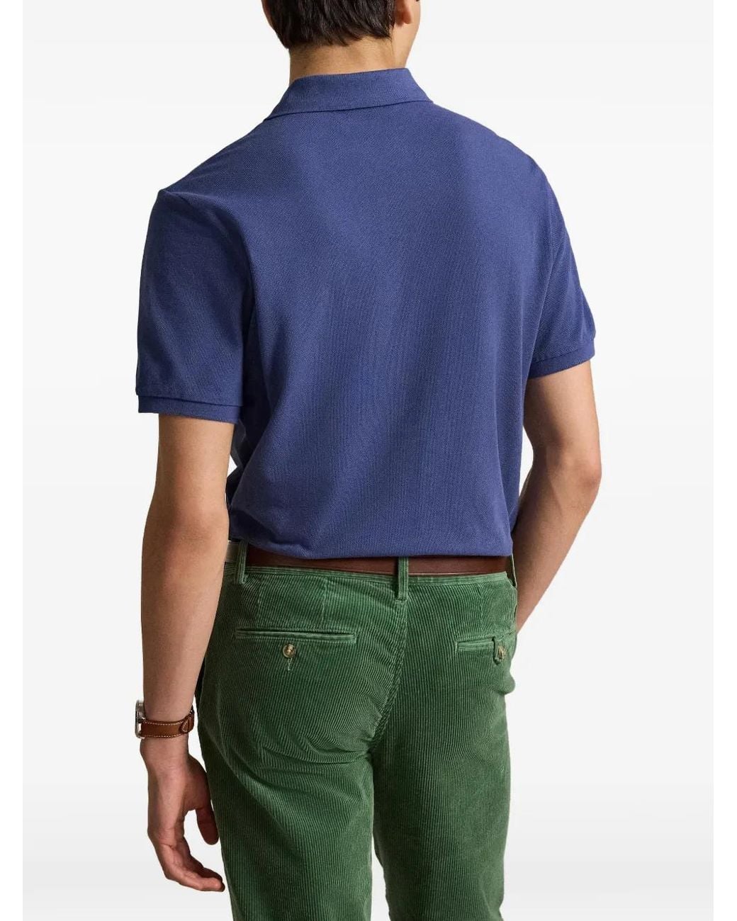 Polo Ralph Lauren Blue Polo Bear Embroidered Polo Shirt for men