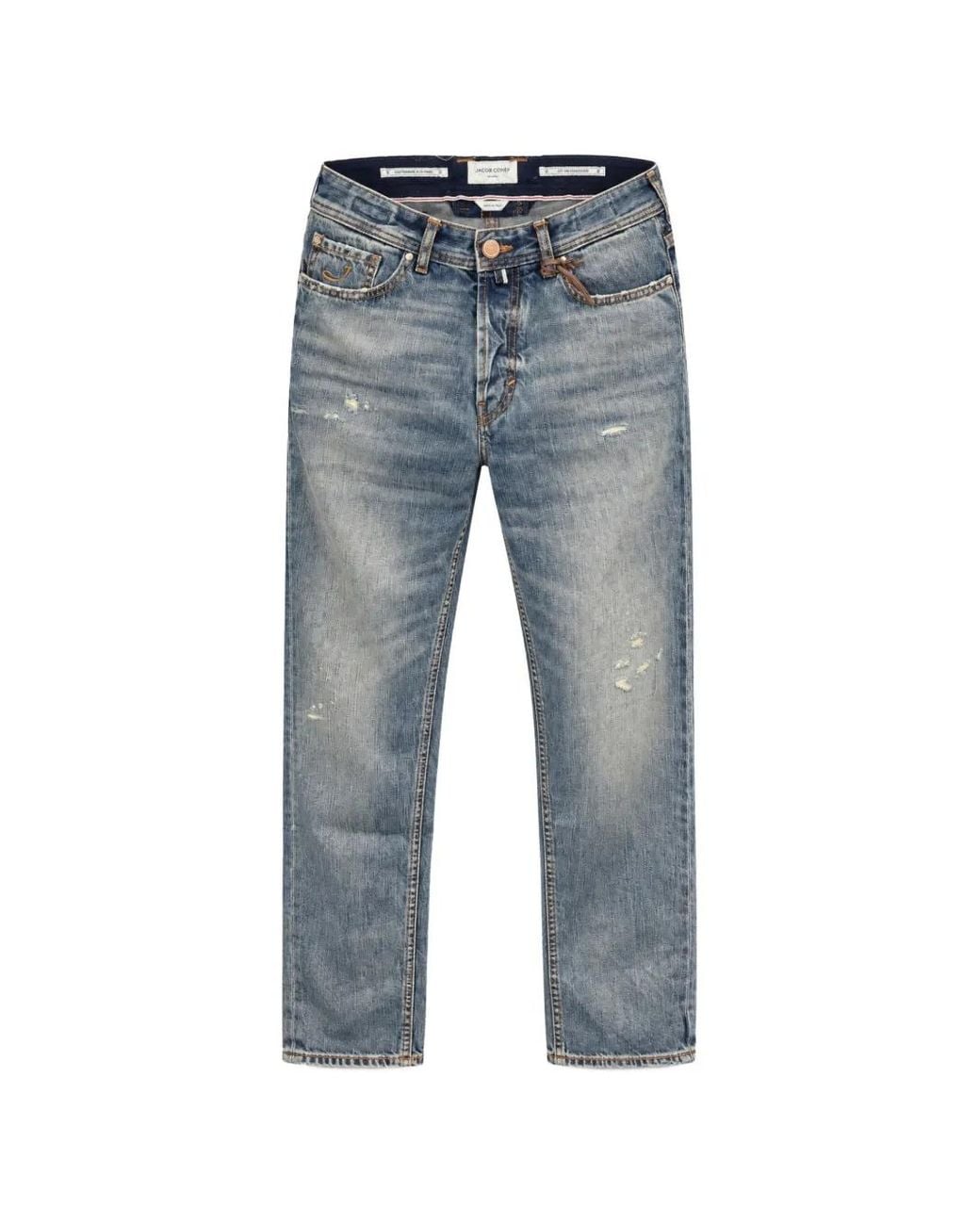 Jacob Cohen Blue Distressed Whiskered Jeans for men