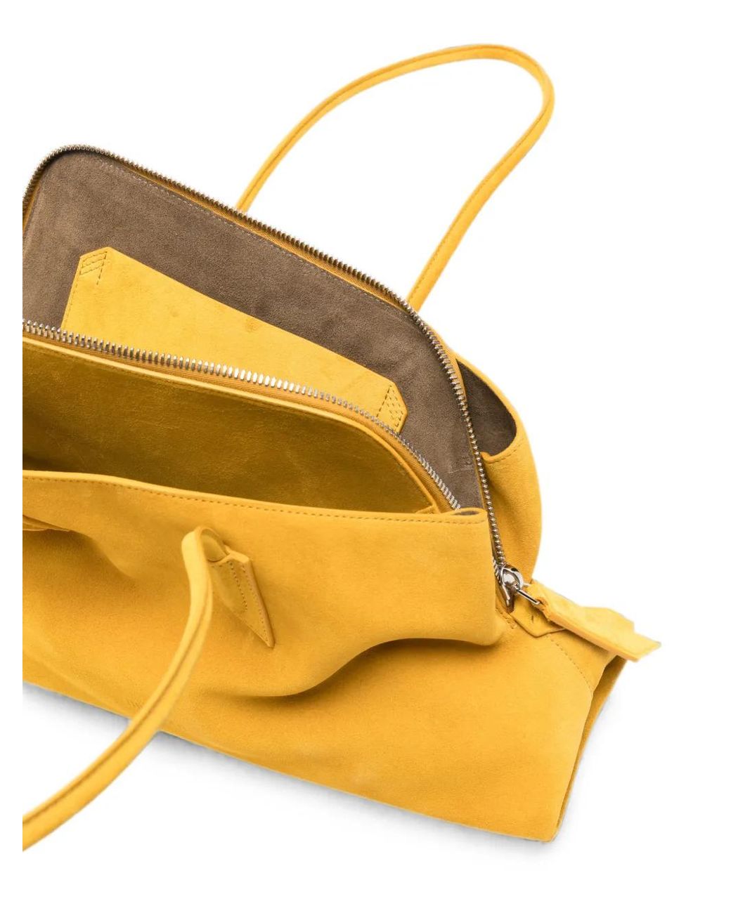 The Attico Yellow Medium La Passeggiata Suede Geometric-Frame Tote Bag