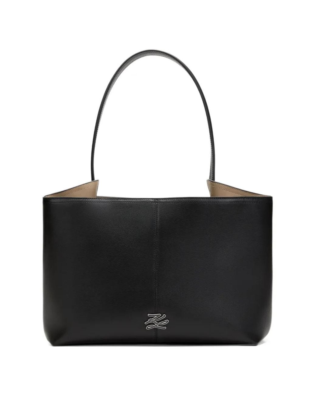 Karl Lagerfeld Black K/Autograph Enamel Tote Bag
