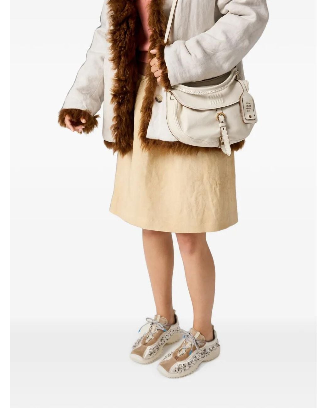 Miu Miu Natural Jupe En Lin