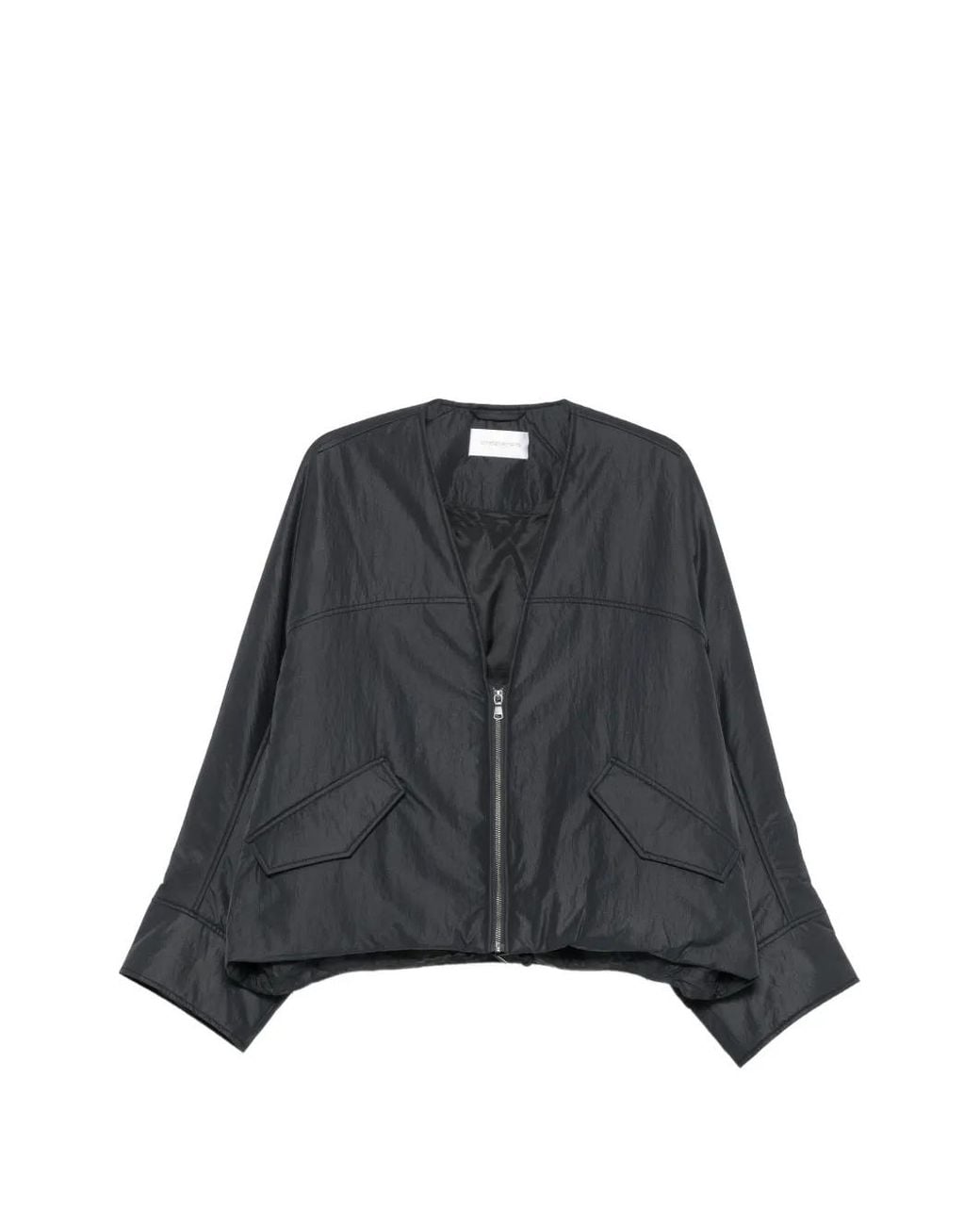 Christian Wijnants Black Jelana Zip-Up Collarless Jacket