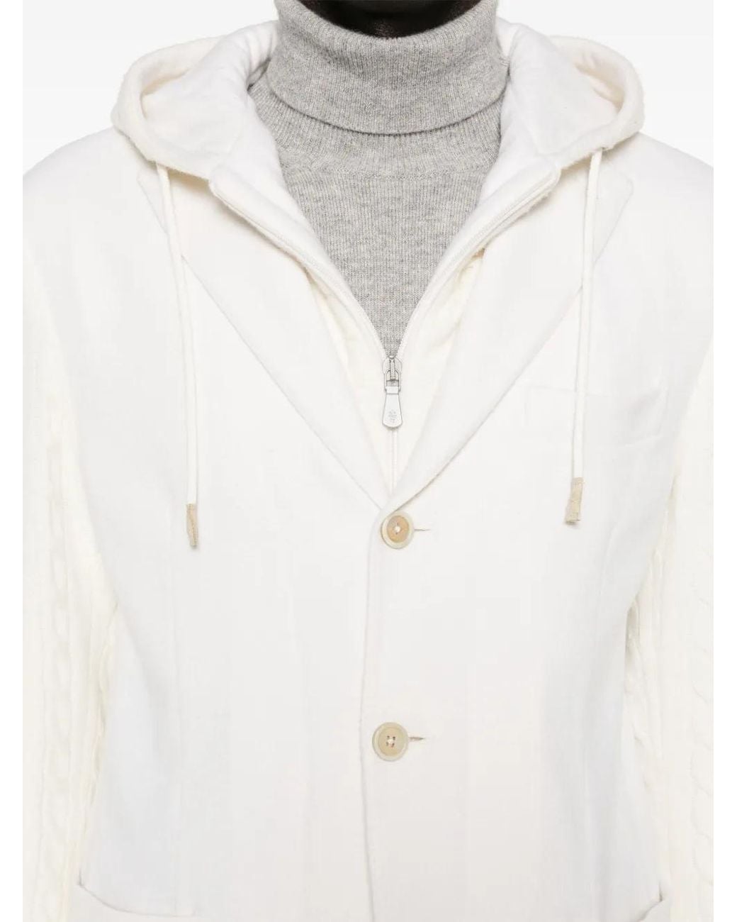 Eleventy White Panelled-Design Jacket for men