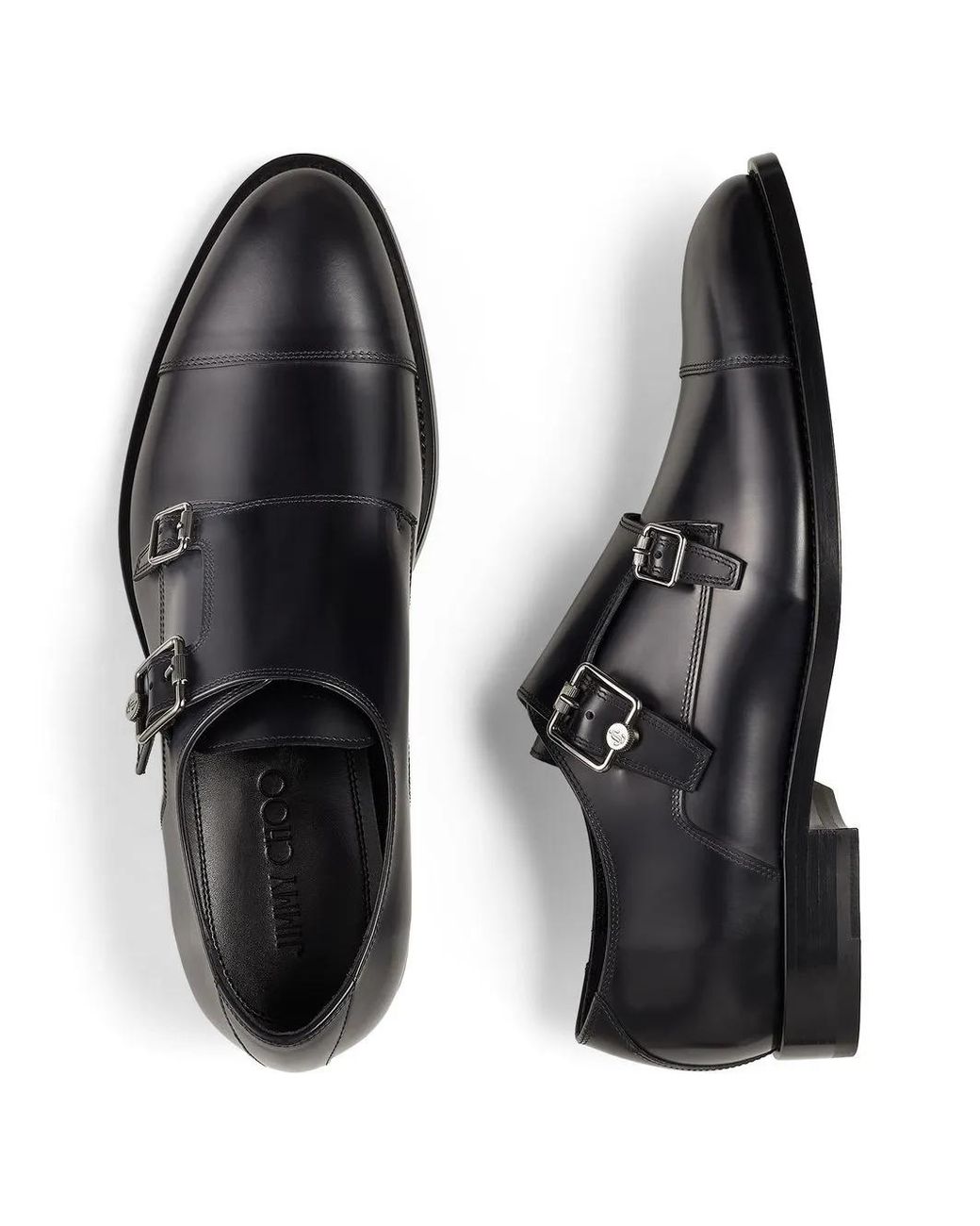 Jimmy Choo Black Finnion Monkstrap for men