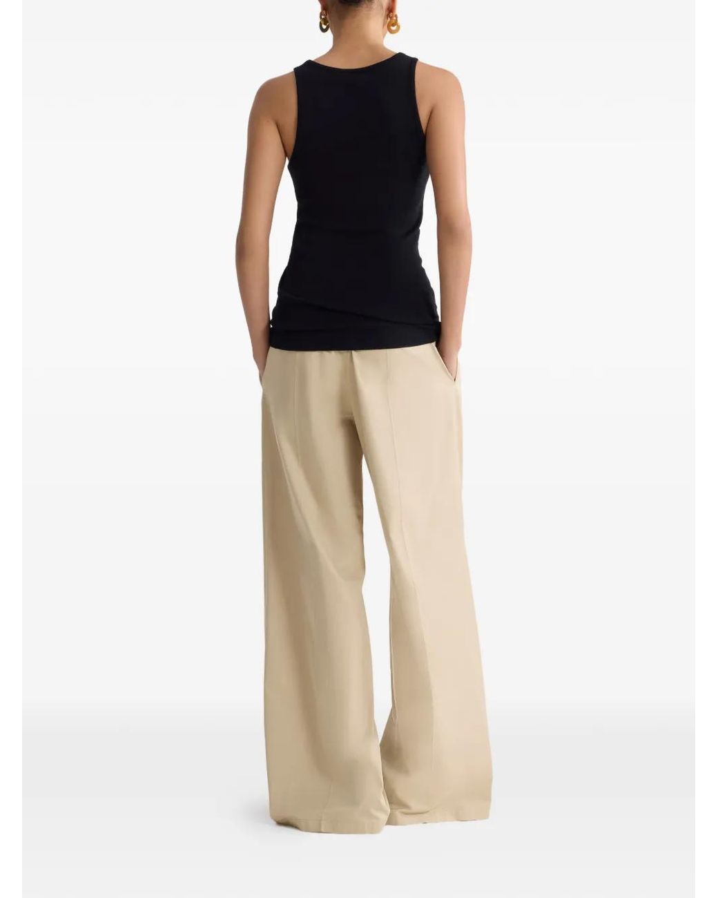 Patou Black Solid Round Neck Top