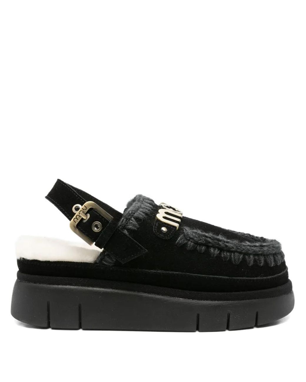 Mou Black Bounce Slingback-Mules Mit Plateau