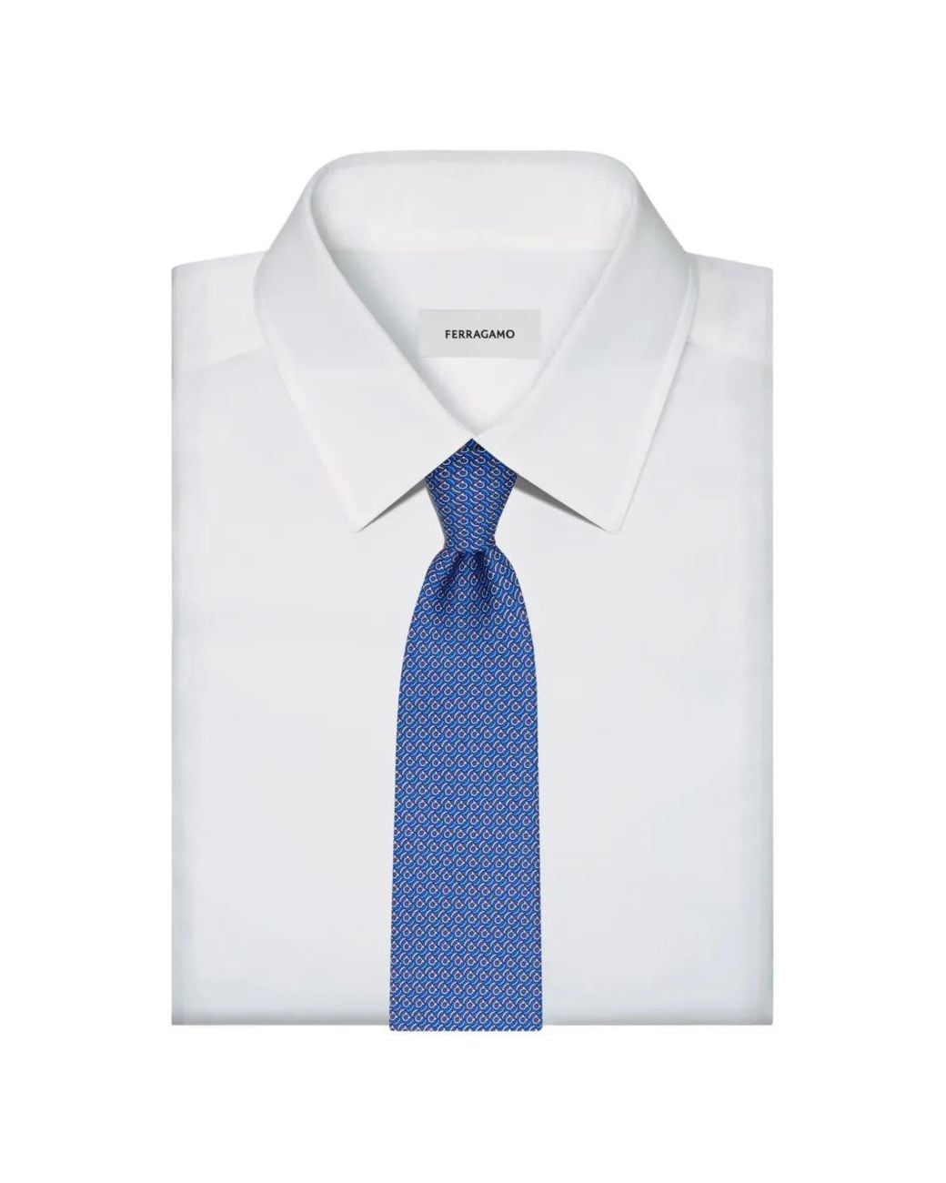 Ferragamo Blue Brackets Print Silk Tie for men