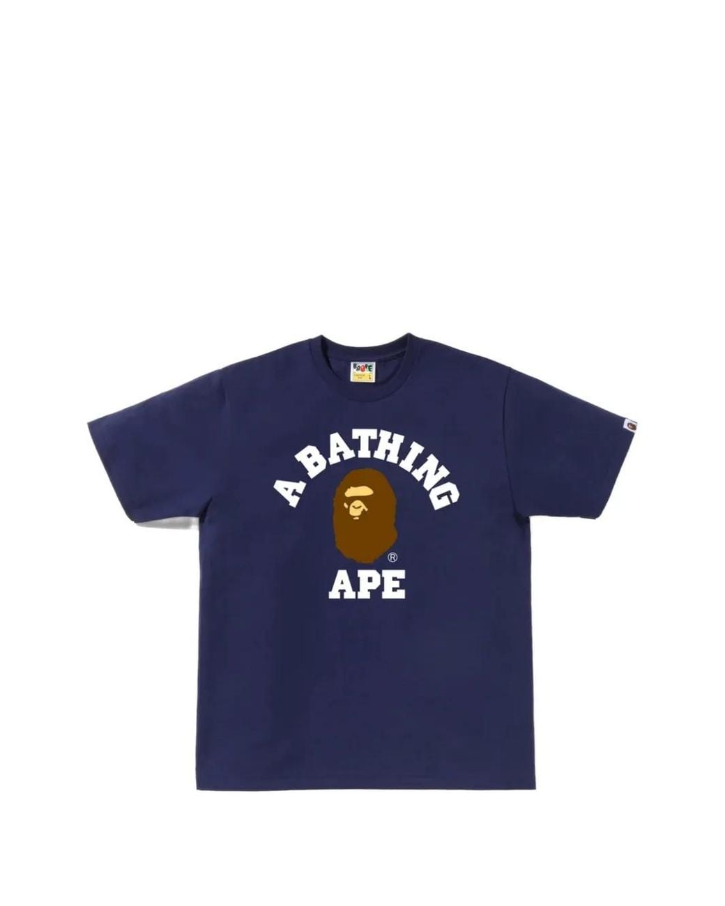 A Bathing Ape Blue T-Shirt College À Logo Imprimé for men