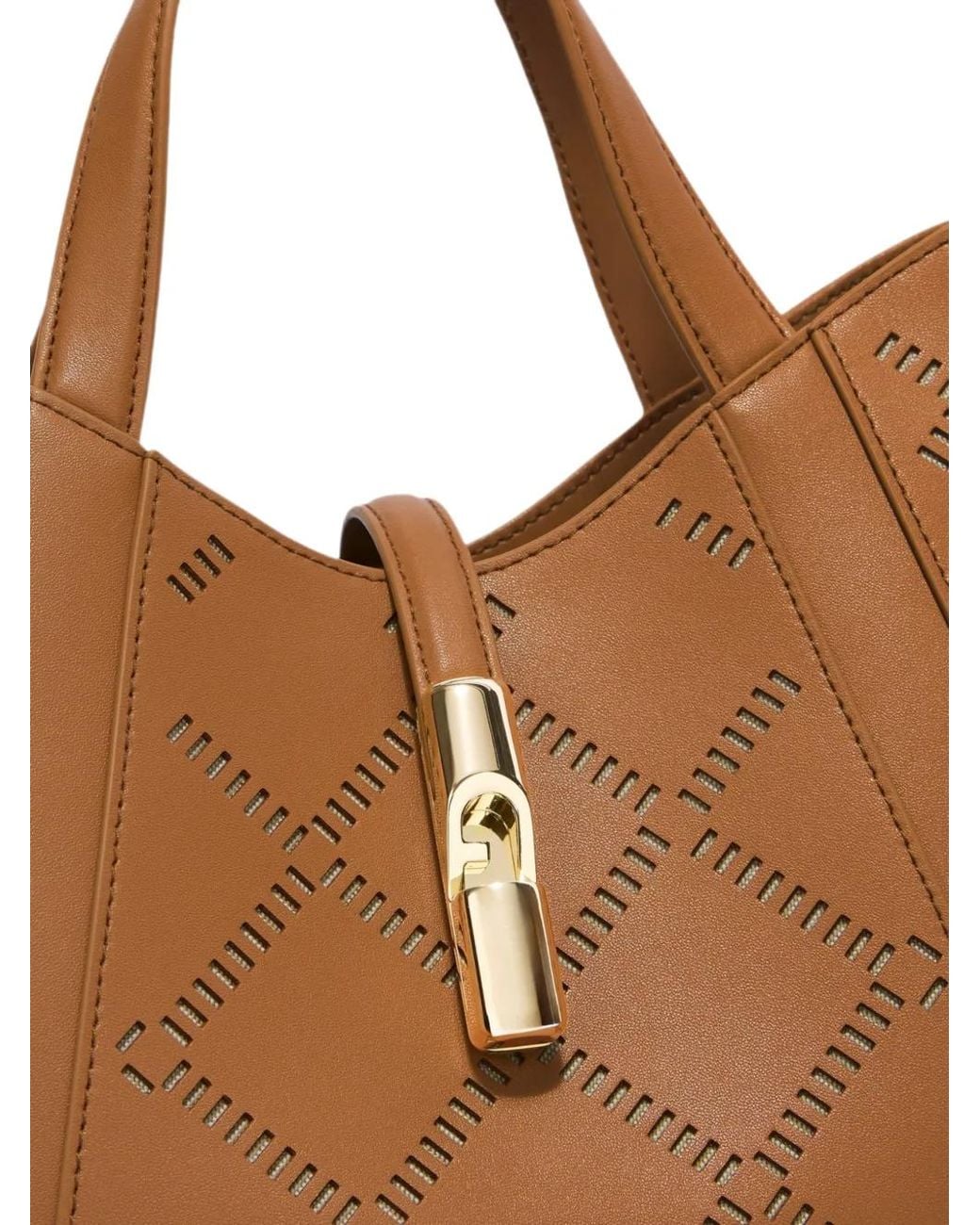 Furla Brown Laser-Cut Shoulder Bag