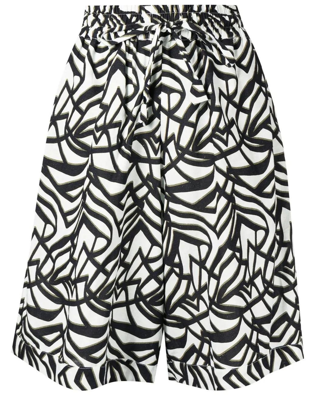 Bambah Black Geometric-Print Bermuda Shorts