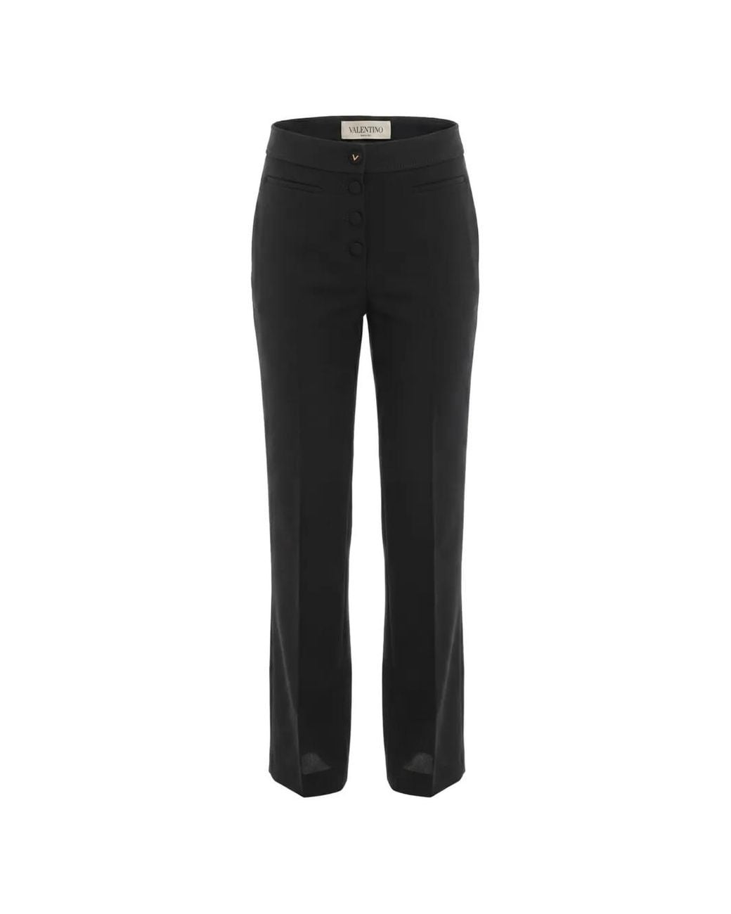 Valentino Garavani Black Pantalon À Boutons Vlogo Signature