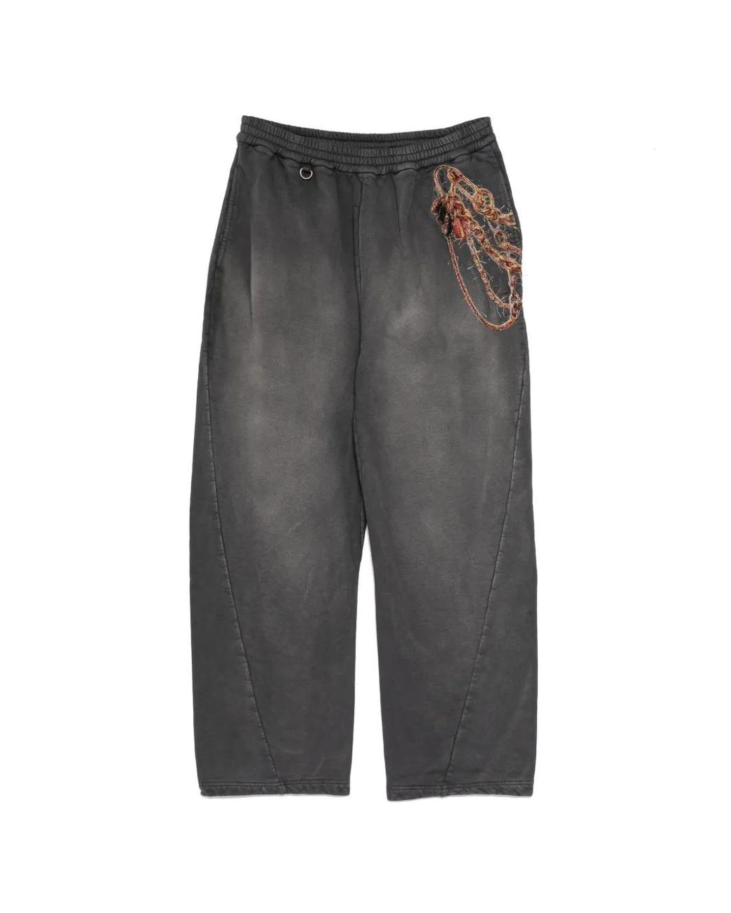 Doublet Gray Chain-Embroidery Track Pants for men