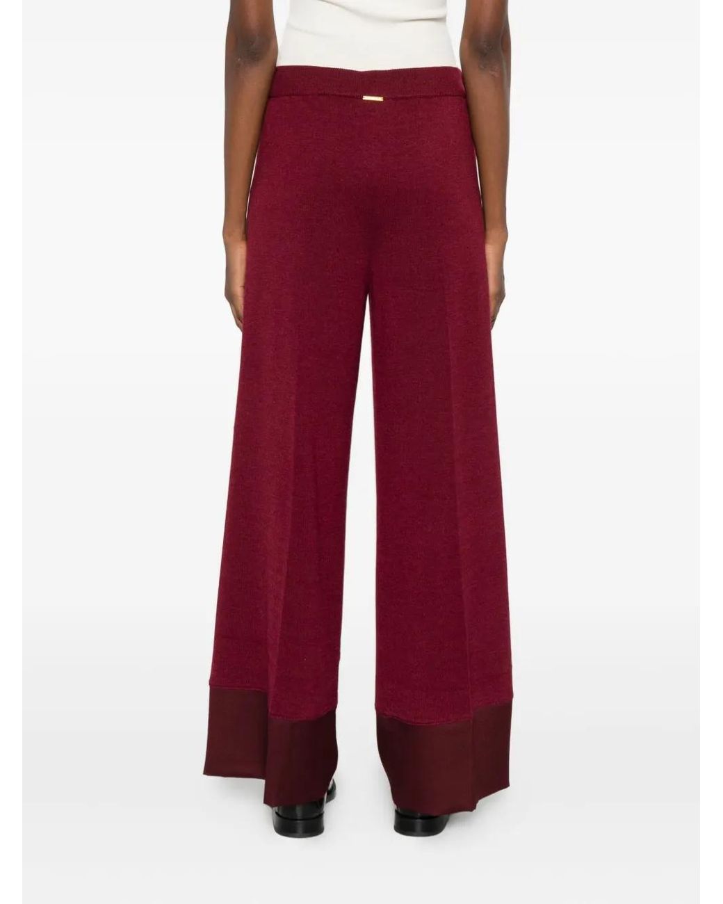 Twinset Red Block-Panel Trousers