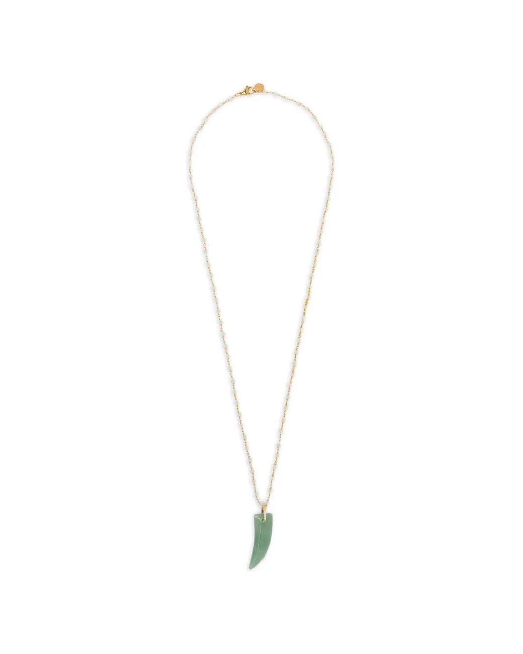 BLAKLACE White Beaded Pendant Necklace
