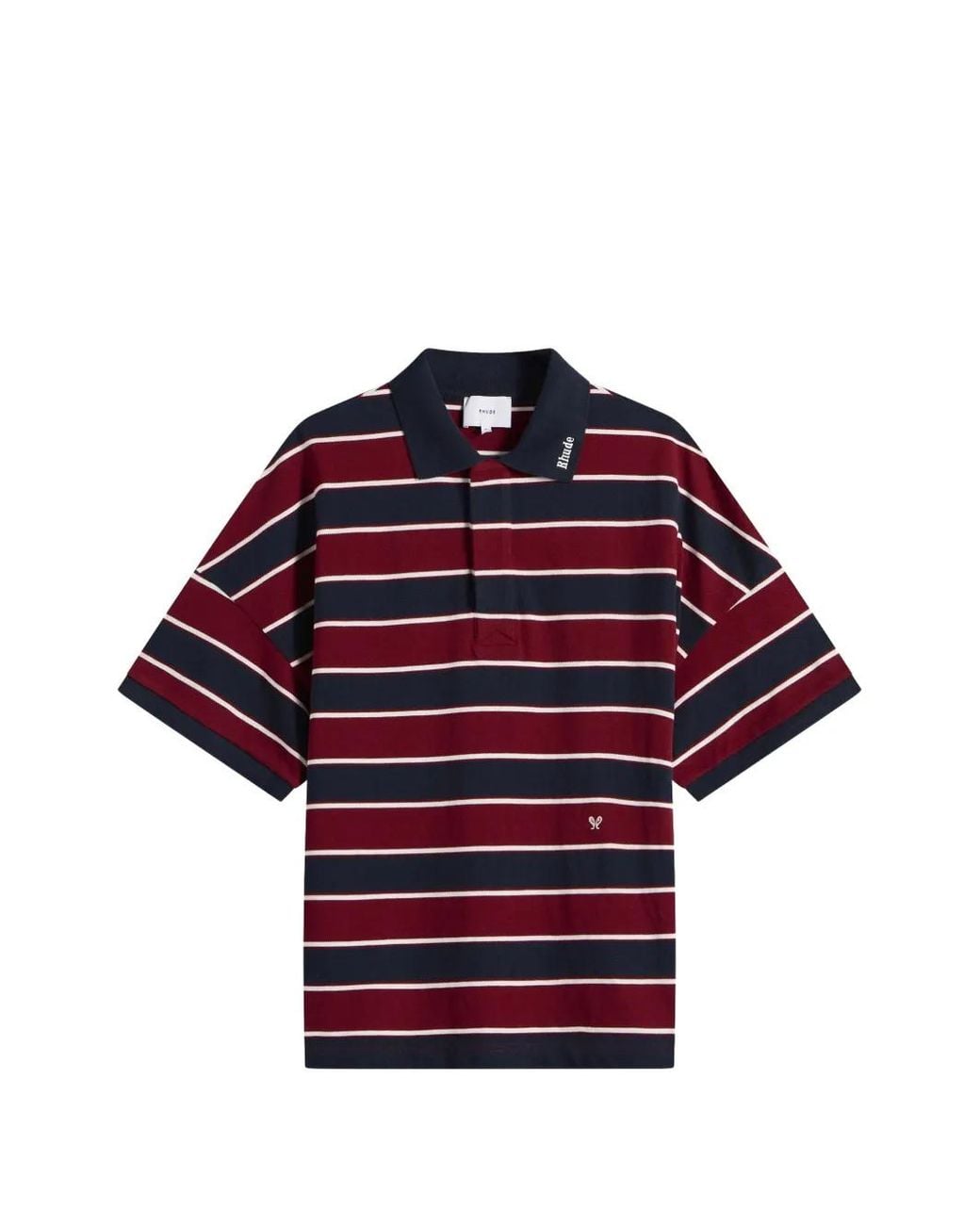 Rhude Red Fontaine Striped Polo Shirt for men