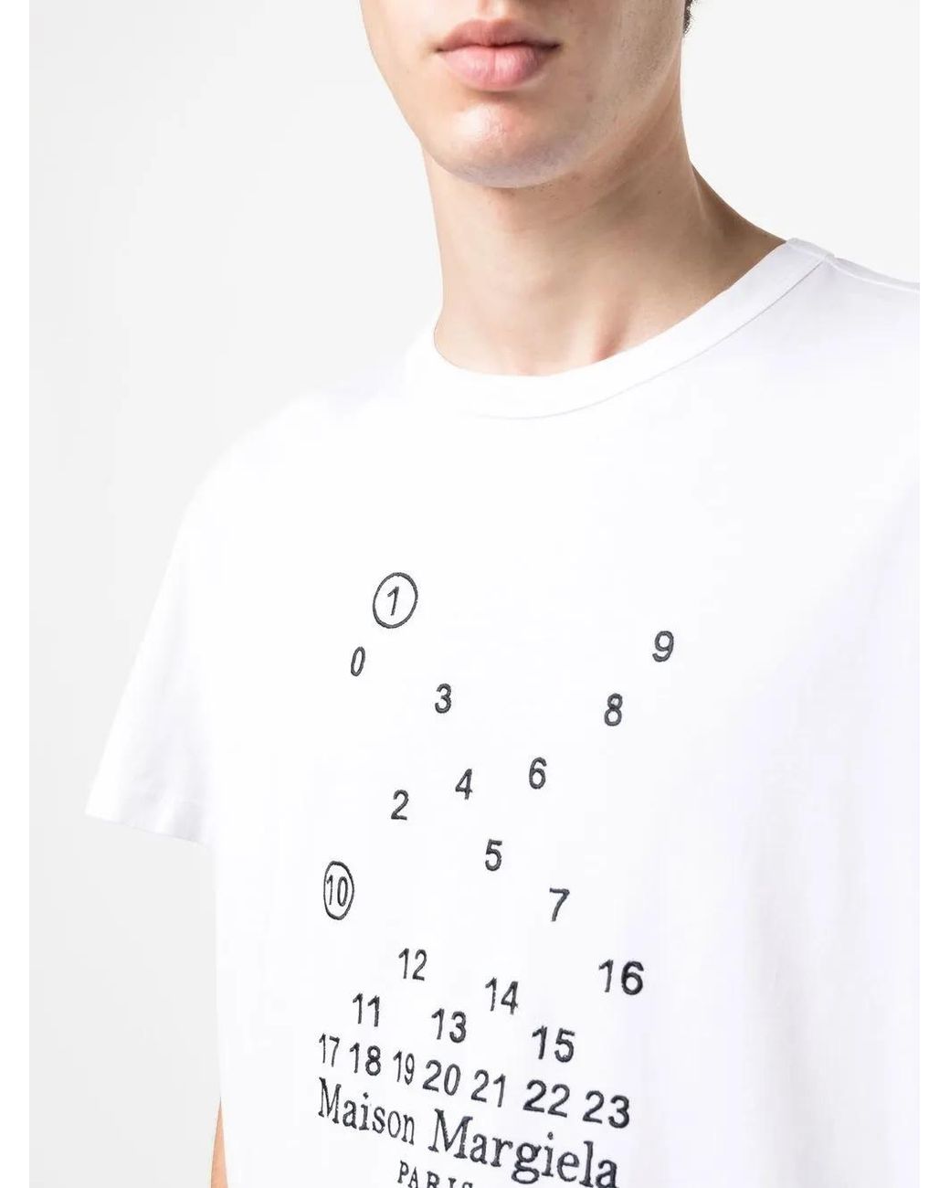Maison Margiela White Fancy Print T-Shirt for men
