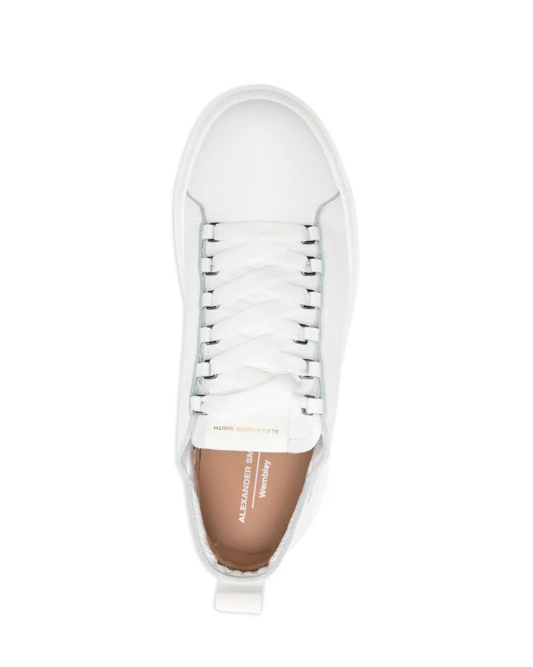 Alexander Smith White Wembley Leather Sneakers for men