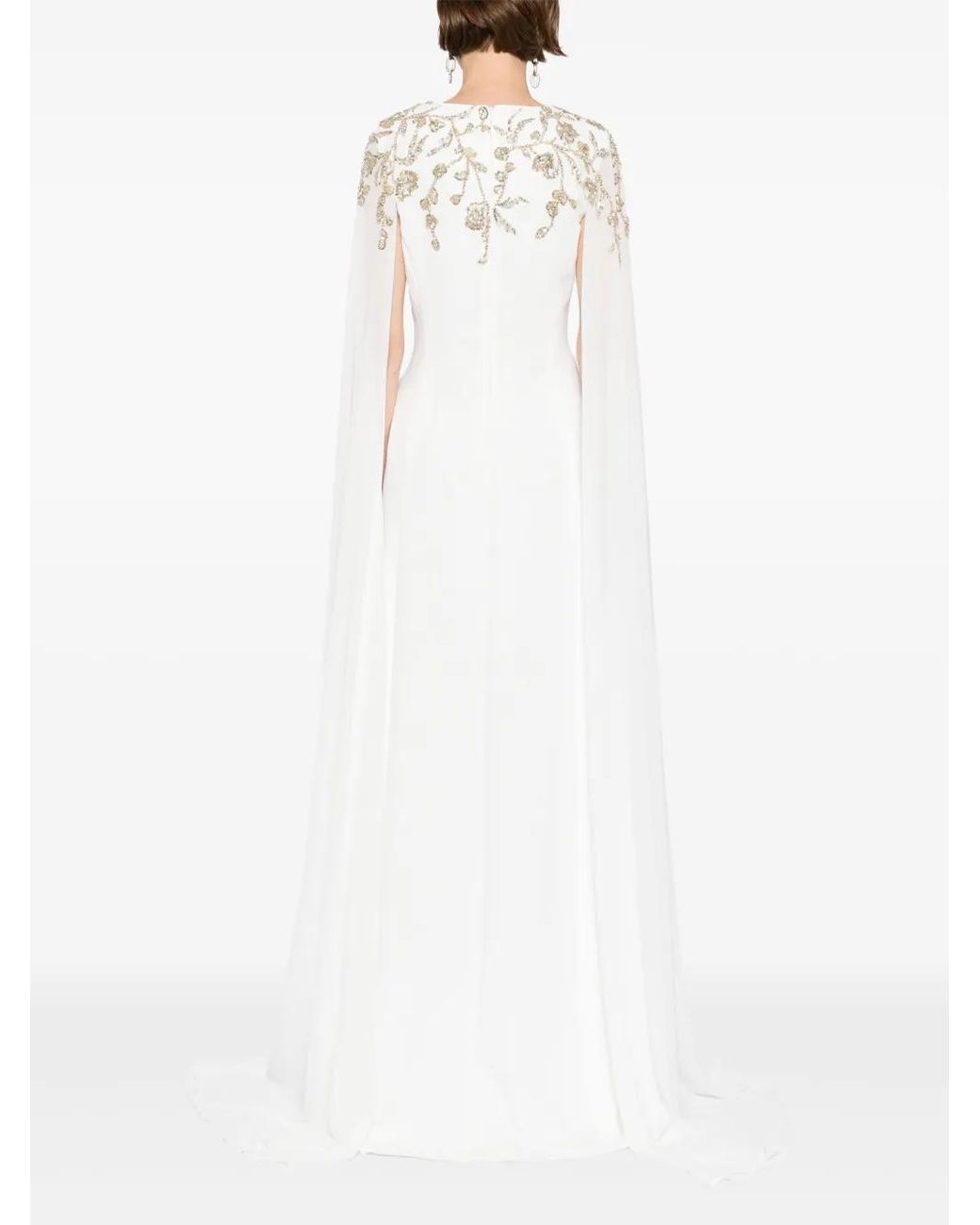 Saiid Kobeisy White Embellished-Crepe Kaftan Dress
