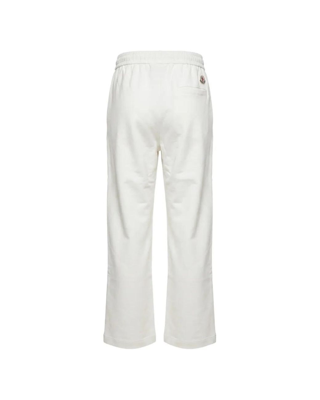 Moncler White Logo Cotton Blend Sweat Trousers