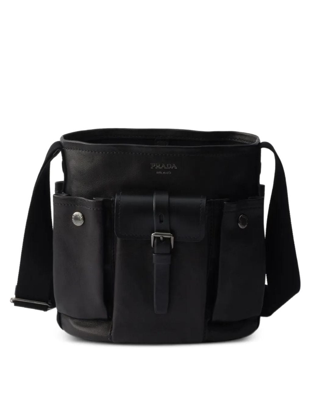 Prada Black Route Leather Mini-Bucket Bag