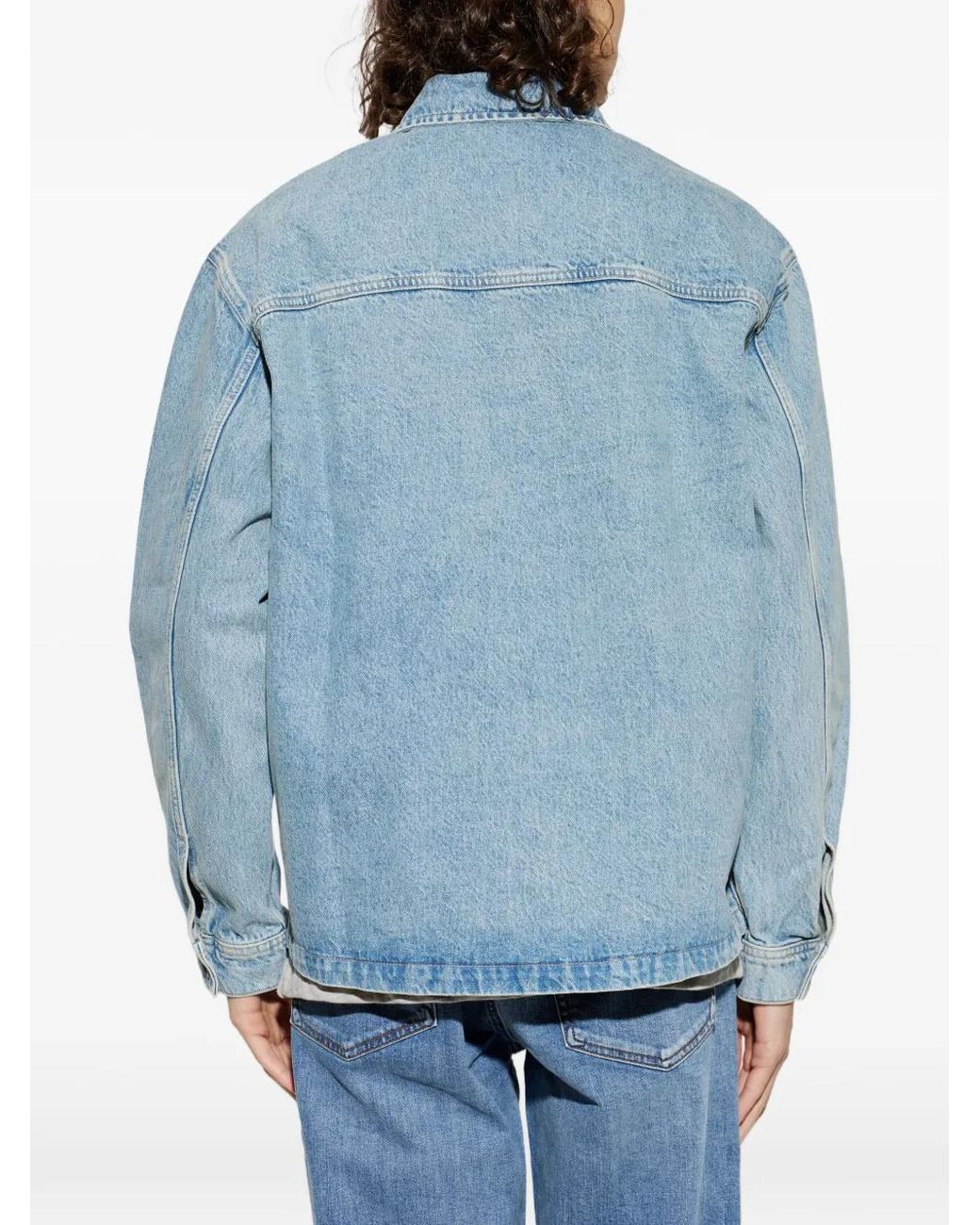Rag & Bone Blue Button-Up Denim Jacket for men