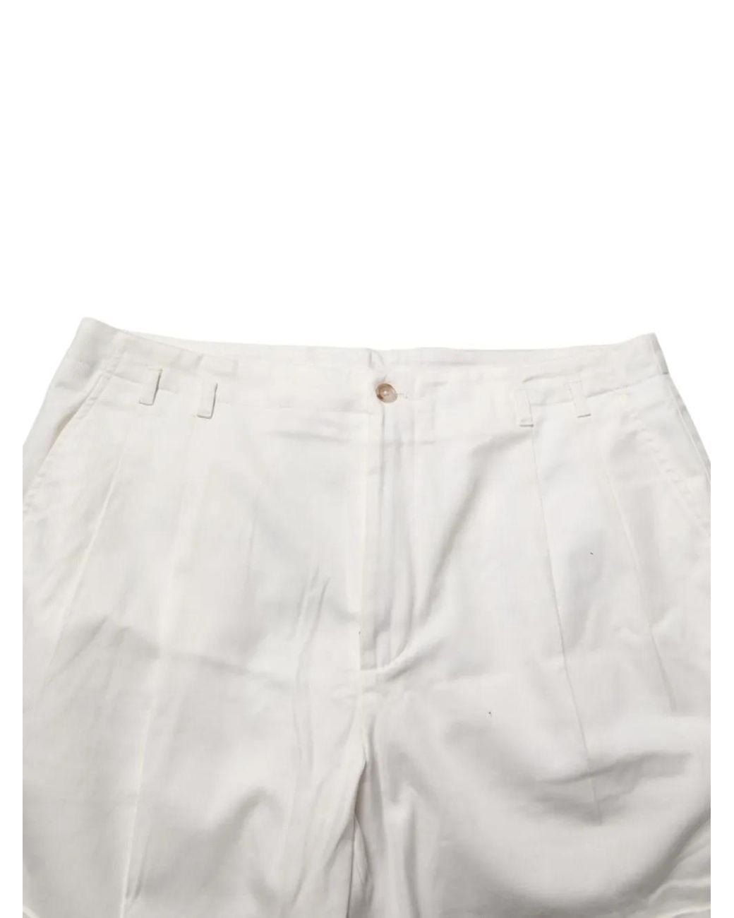 Dolce & Gabbana White Pleated Bermuda Shorts for men