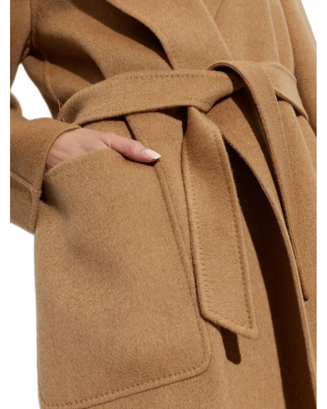 Max Mara Natural Long Camel Robe Coat