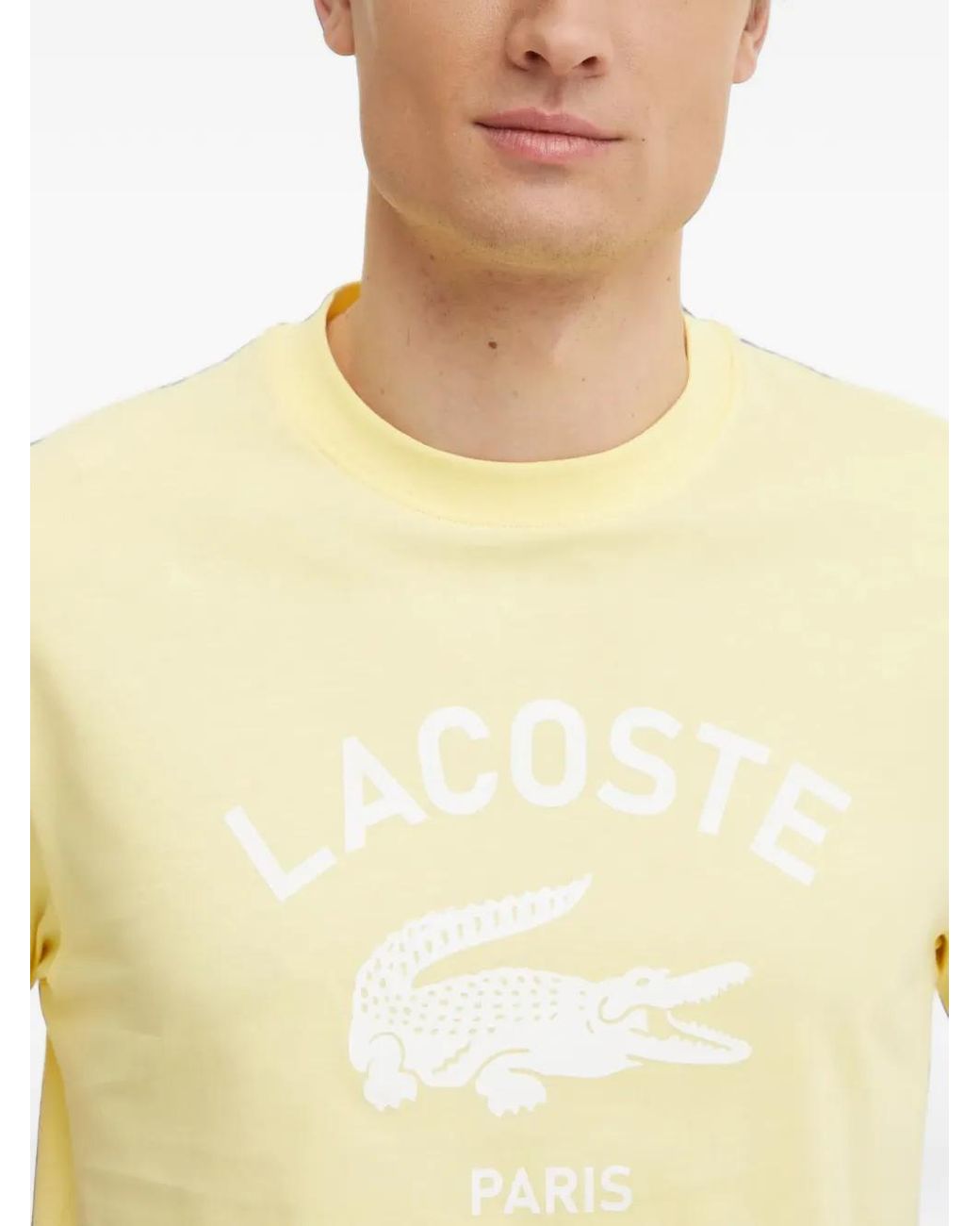 Lacoste Yellow Logo-Print Cotton T-Shirt