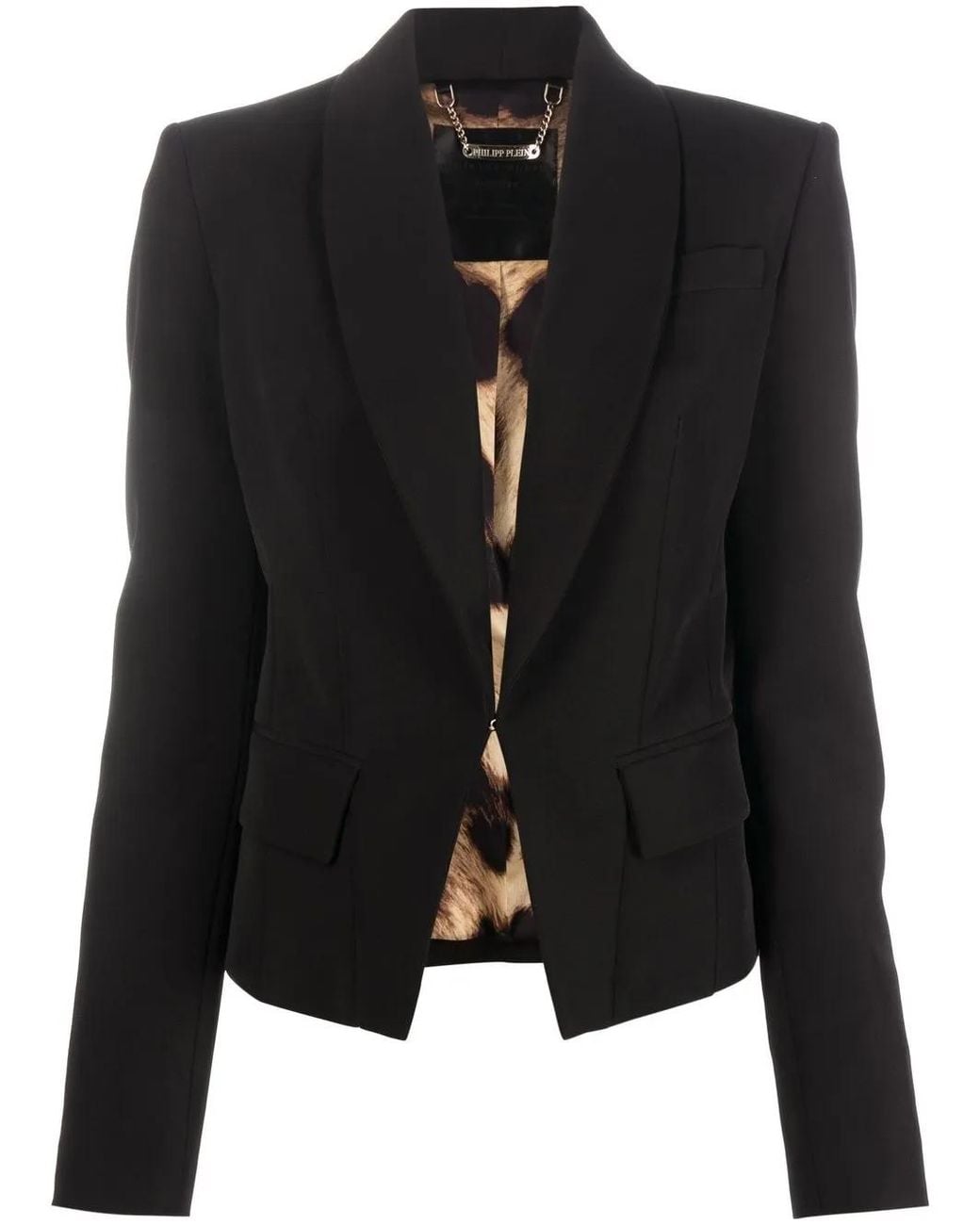 Philipp Plein Black Shawl Lapel Blazer