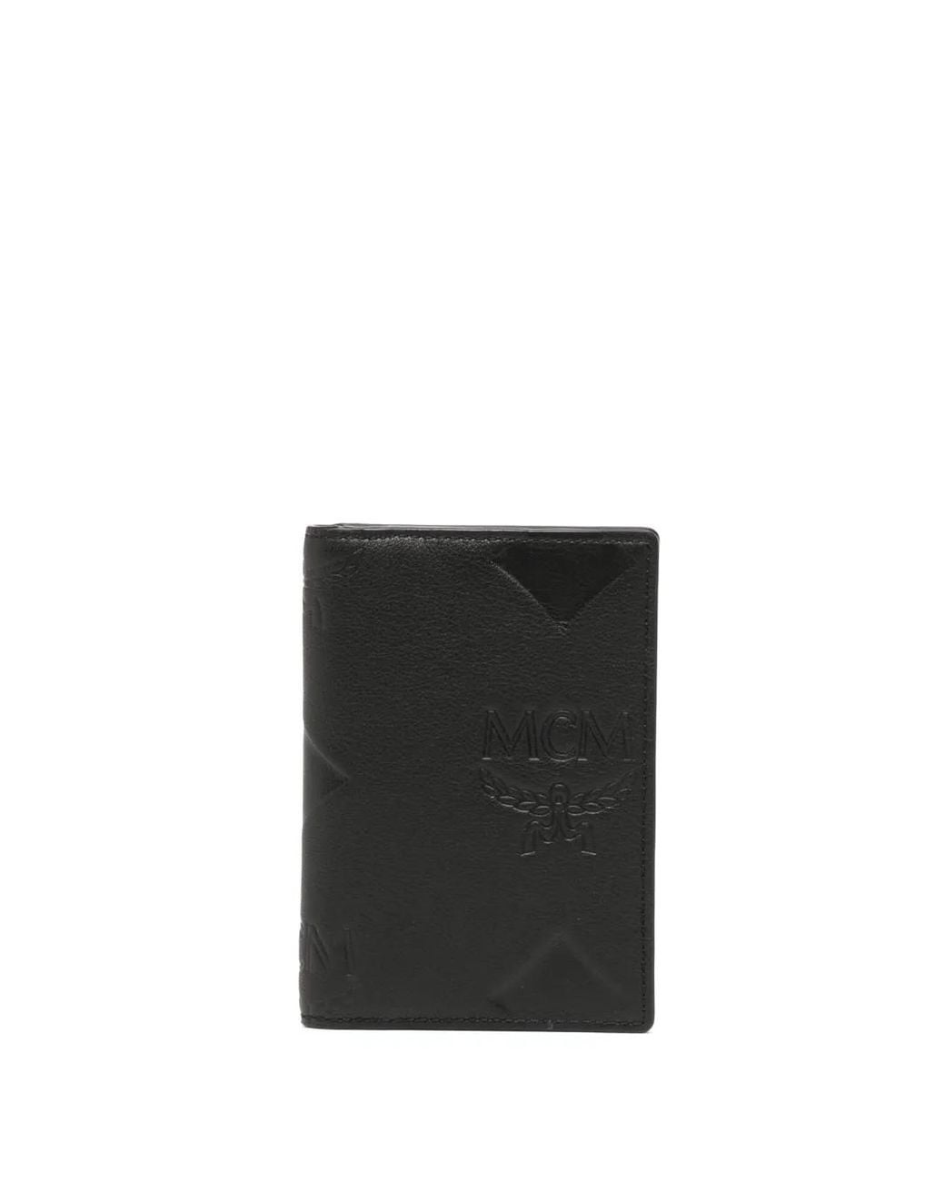 MCM Black Logo-Stamp Leather Wallet