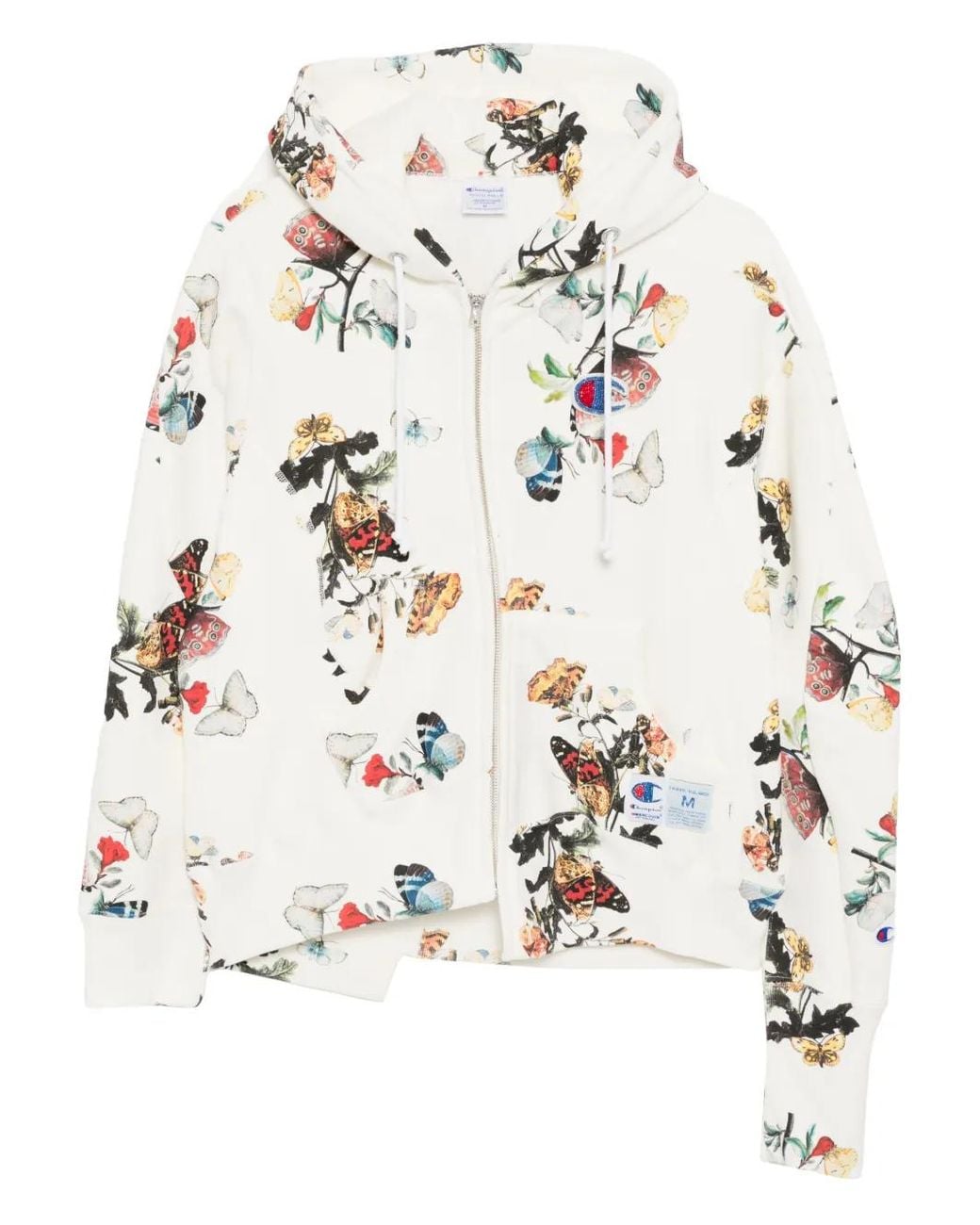 Undercover X Champion Floral-Print Zip-Up Hoodie in White | Lyst