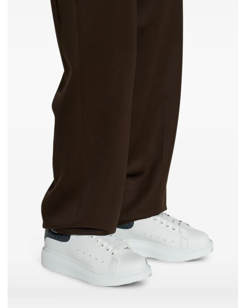 McQueen White Oversized Leather Sneakers