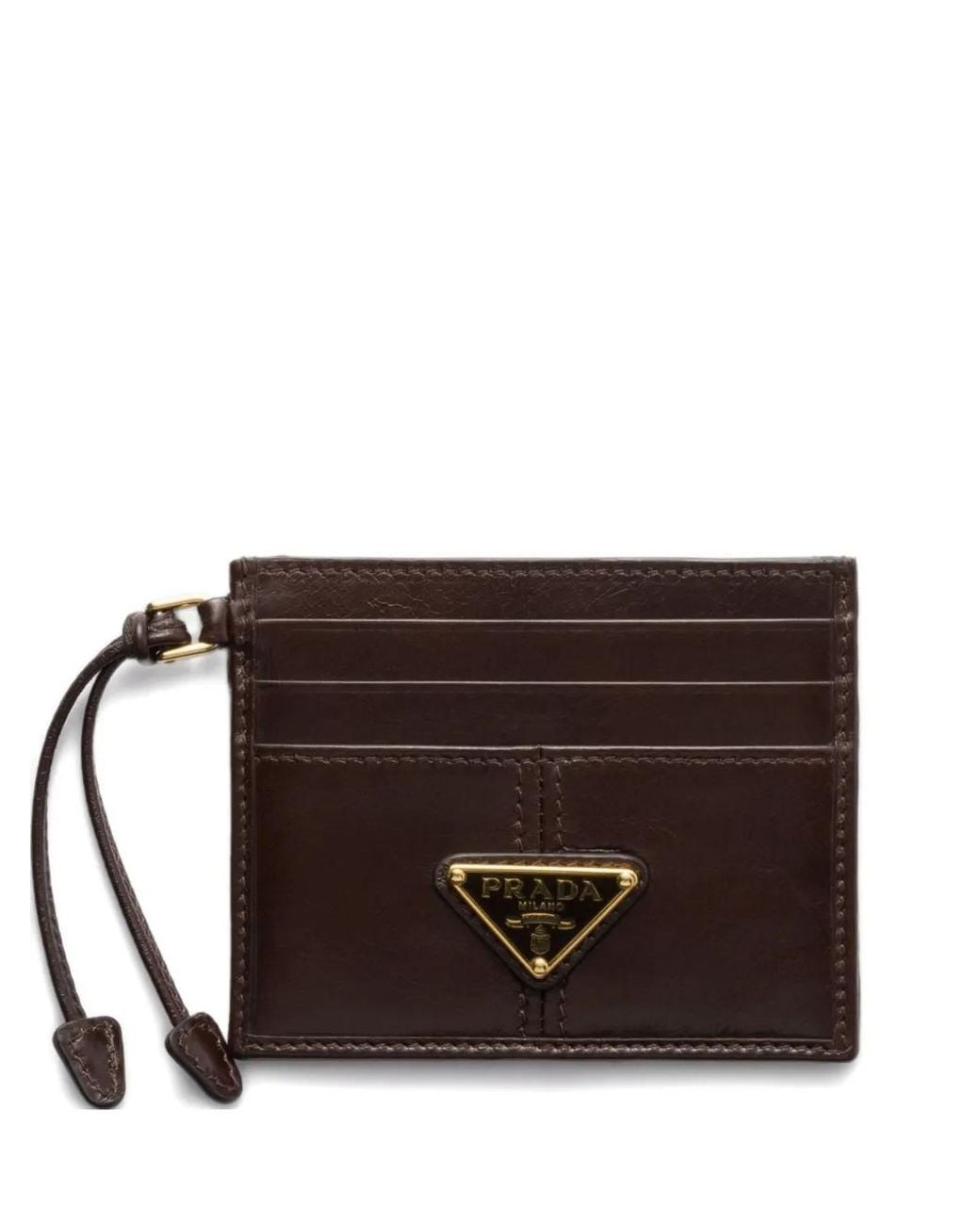 Prada Leren Pasjeshouder in het Brown