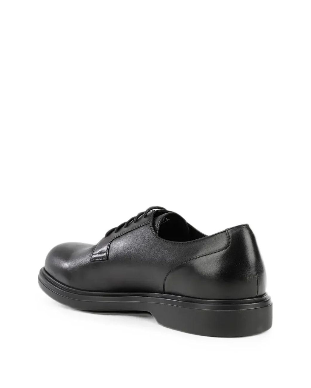 Geox Black Lace-Up Fastening Leather Derby Shoes for men
