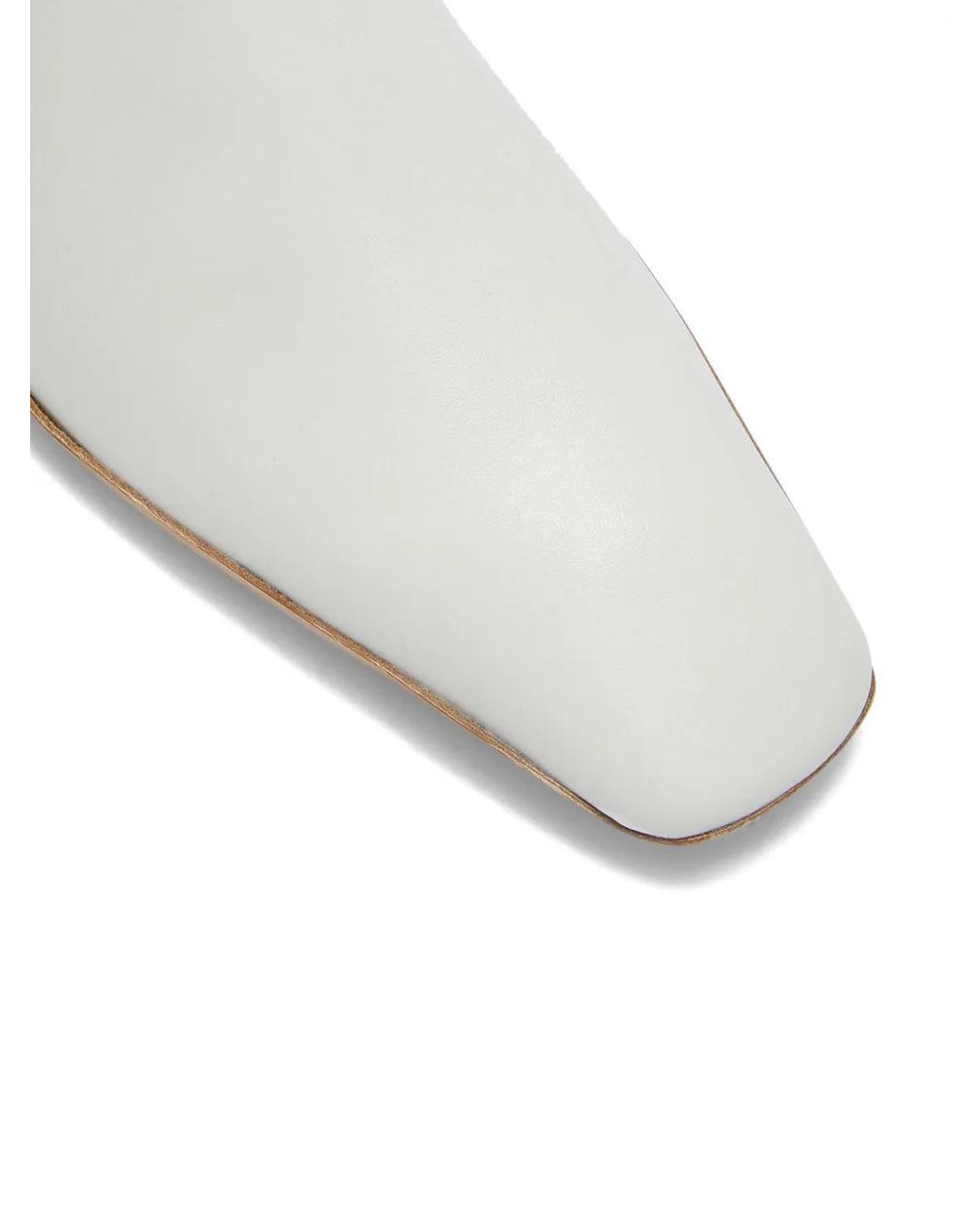 Jil Sander White Square-Toe Leather Mules