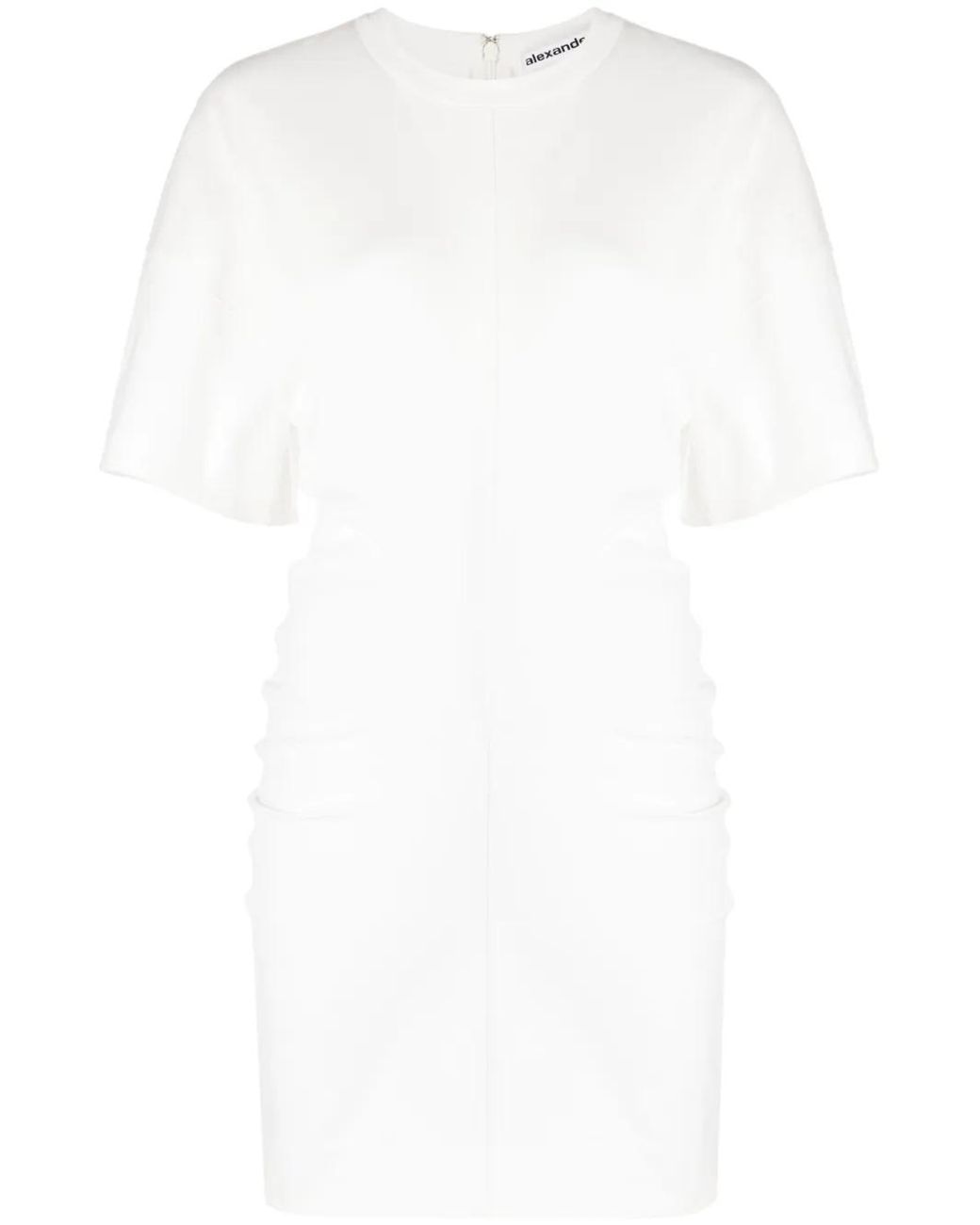 Alexander Wang White Draped Jersey Minidress