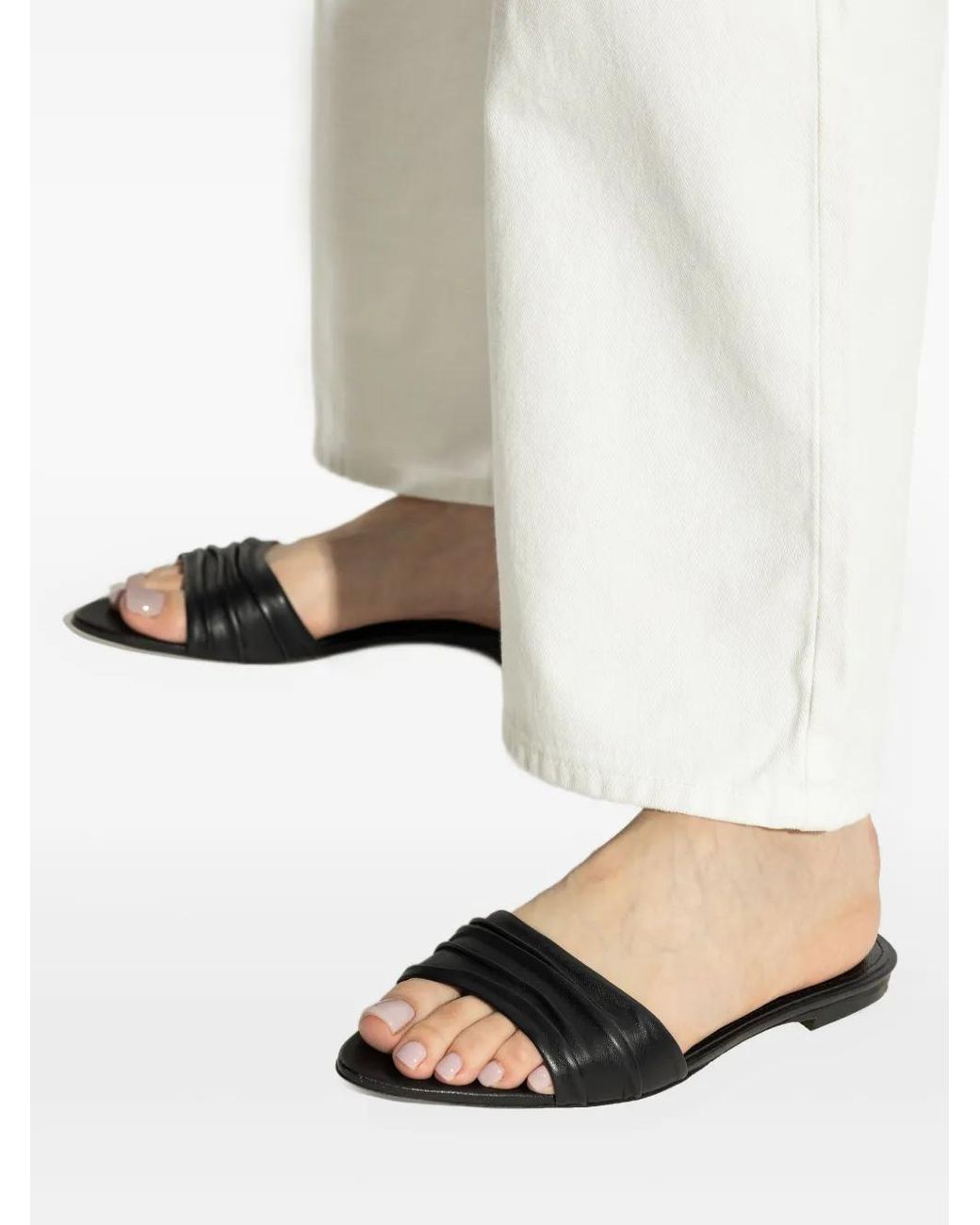 IRO Black Leather Sandals