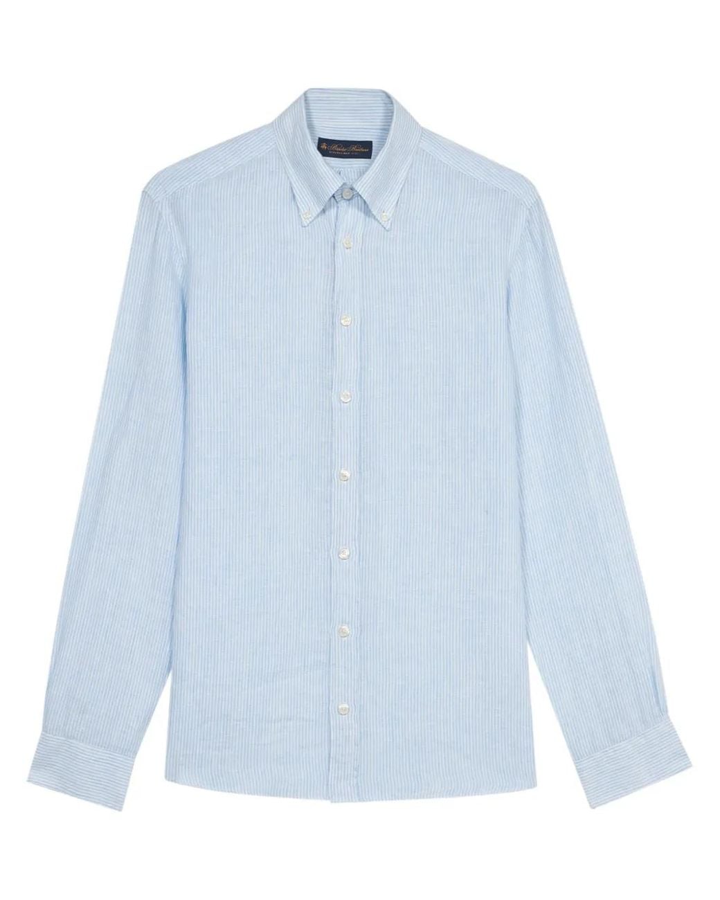 Brooks Brothers Blue Linen Shirt for men