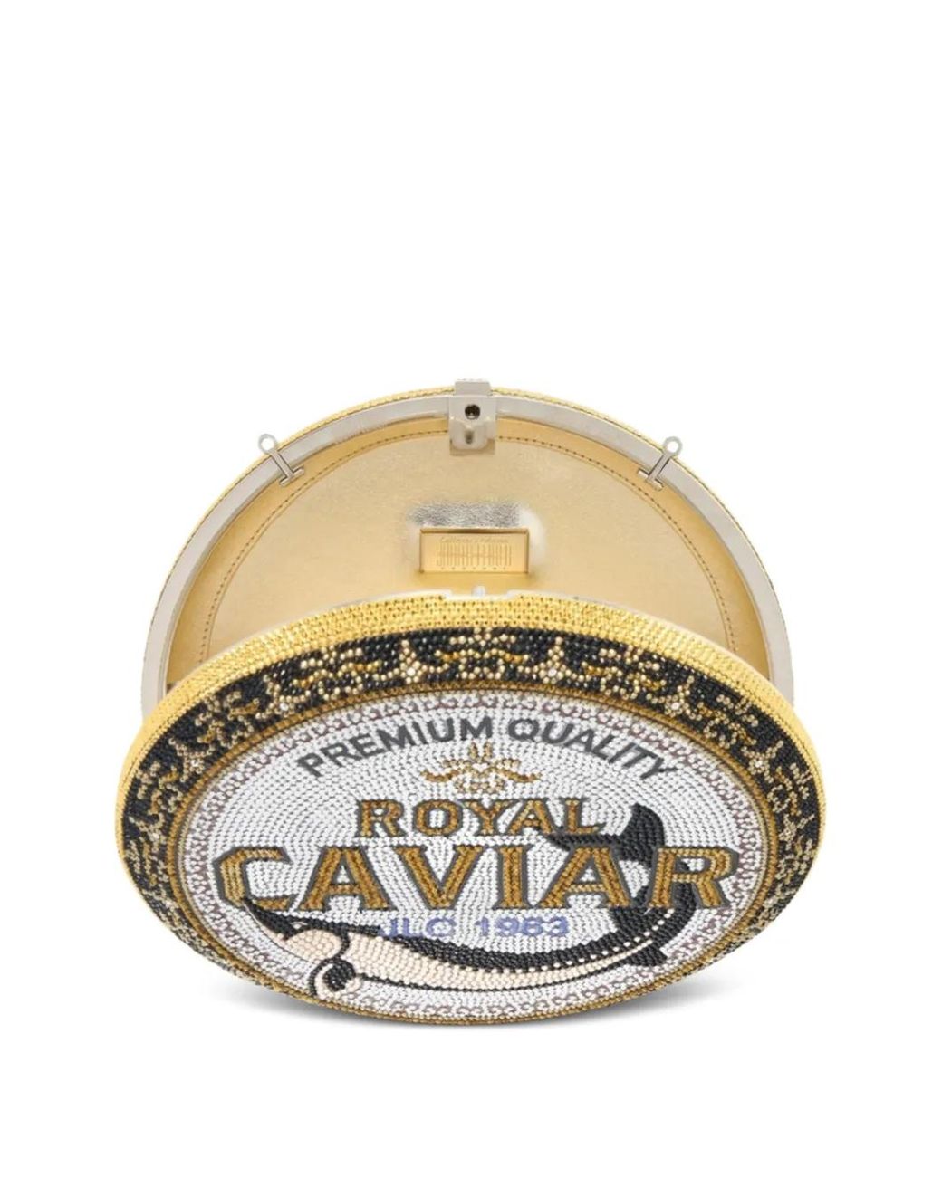 Judith Leiber Metallic Royal Caviar Crystal Clutch Bag