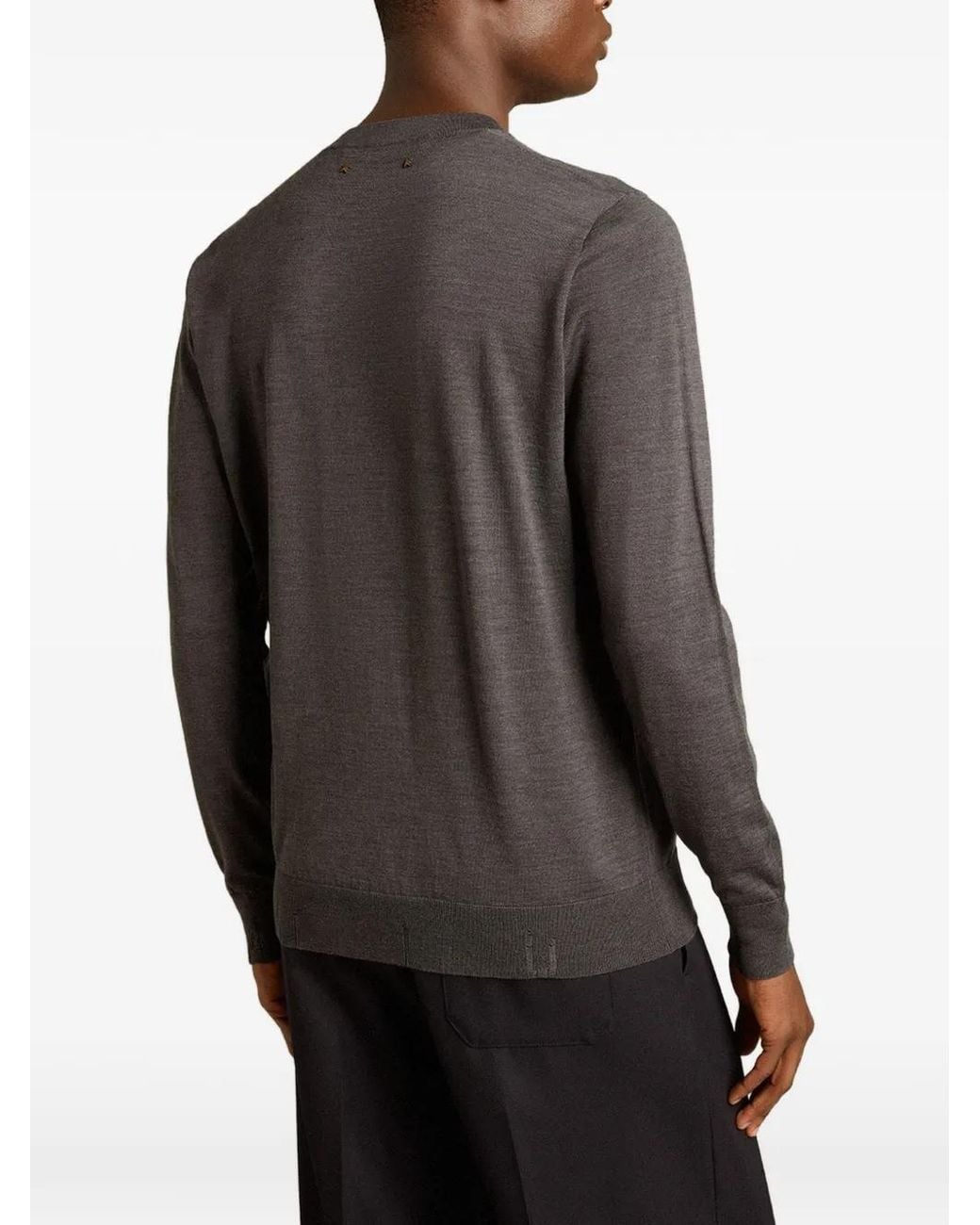 Golden Goose Deluxe Brand Gray Star-Stud Virgin-Wool Sweater for men