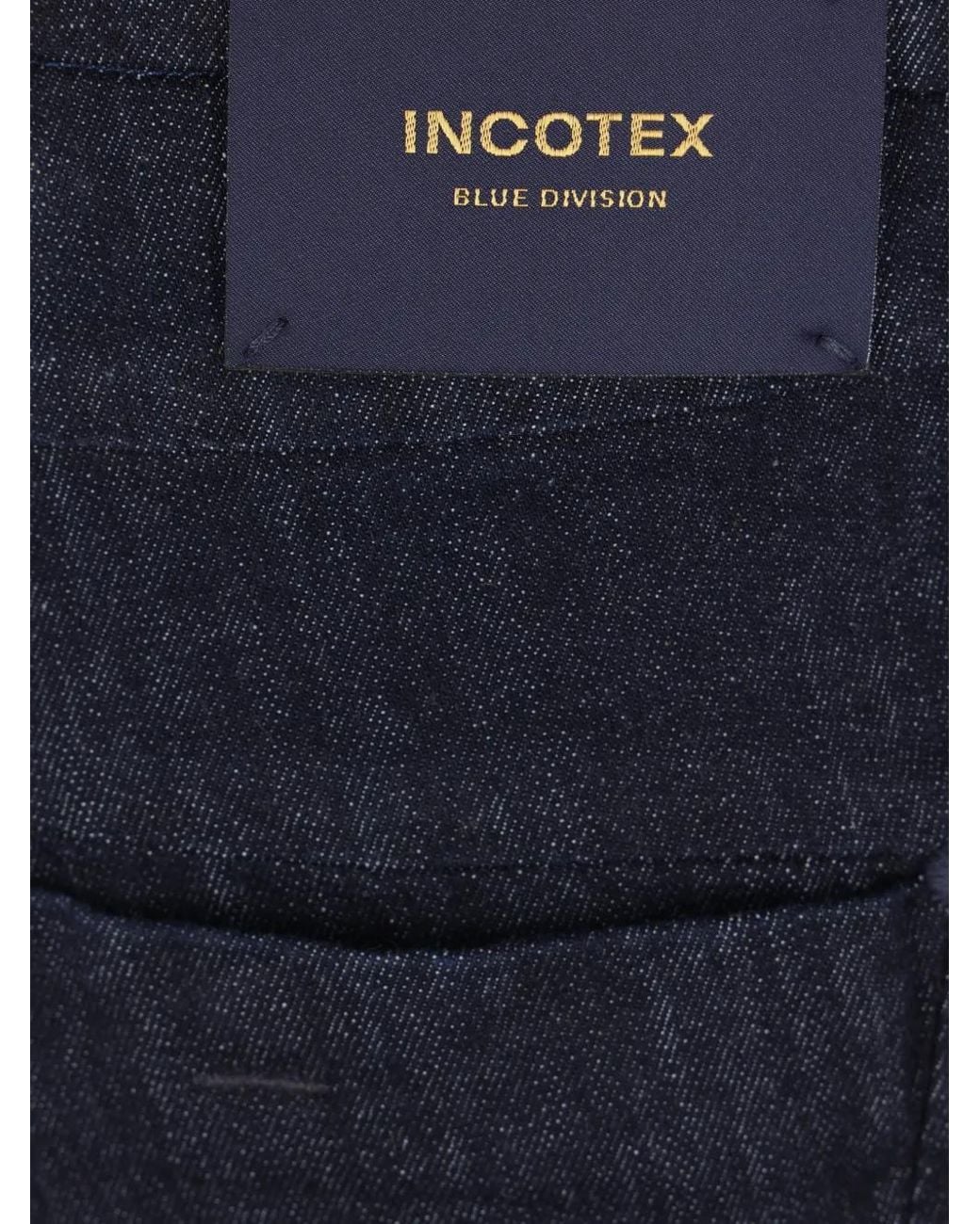 Incotex Blue Pleated Slim-Fit Denim Jeans for men