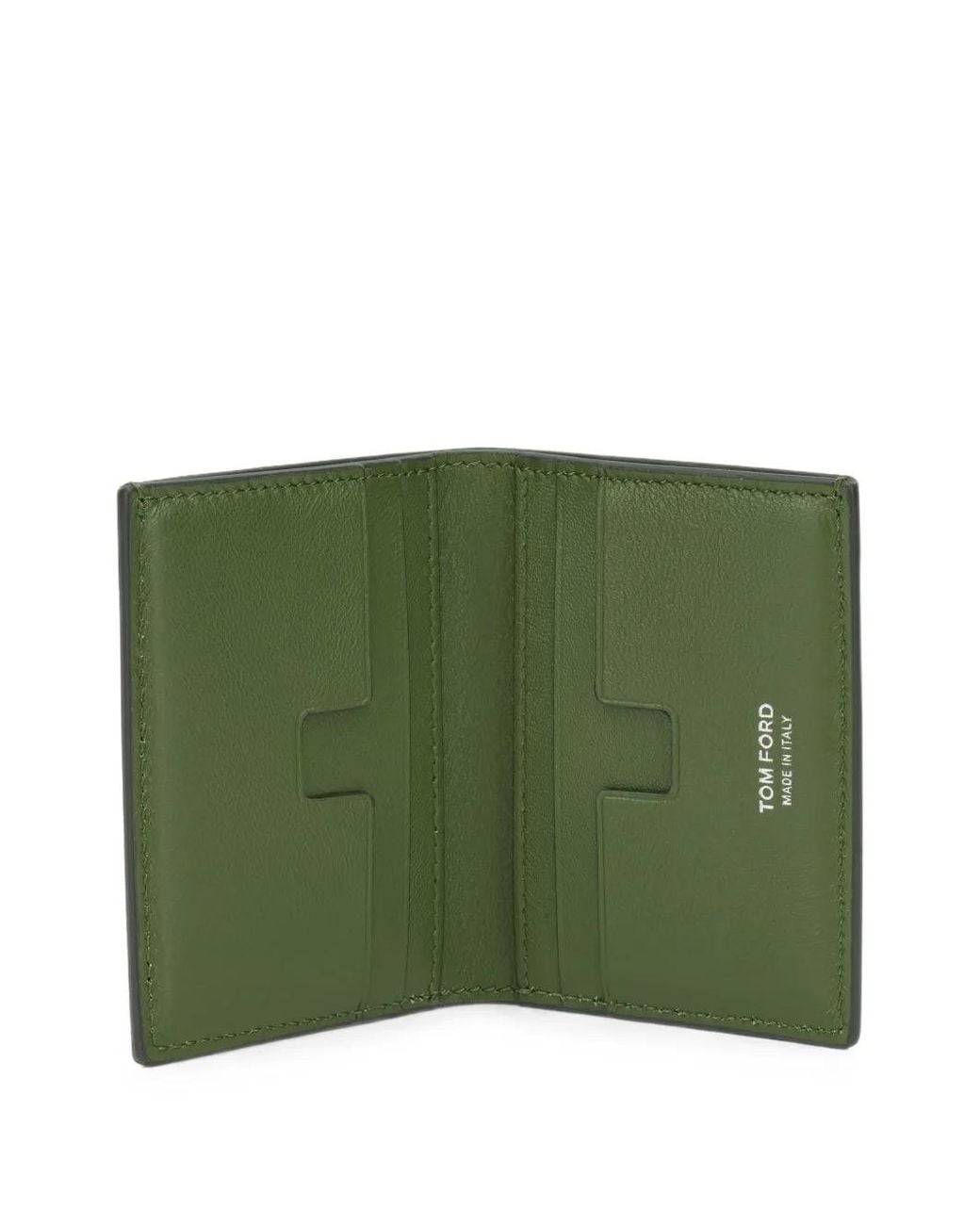 Tom Ford Green Crocodile-Effect Leather Wallet for men