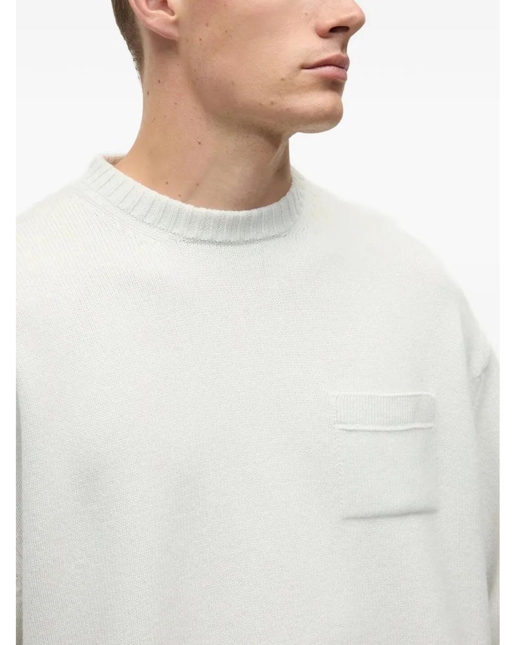 Pull À Poche Poitrine Johnstons pour homme en coloris White
