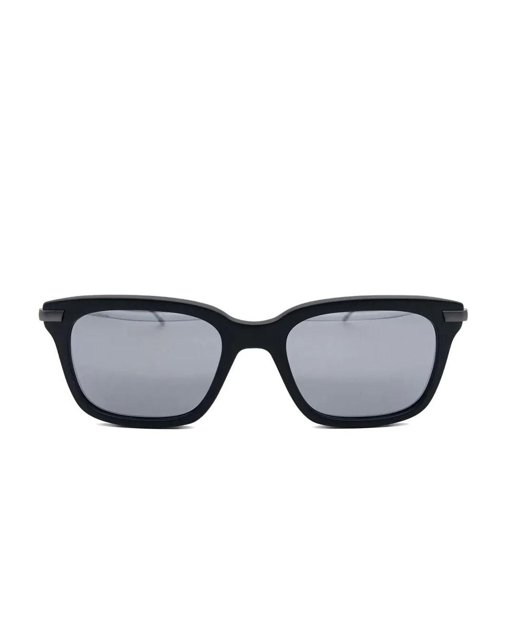 Thom Browne Black Acetate And Titanium Rectangular Sunglasses
