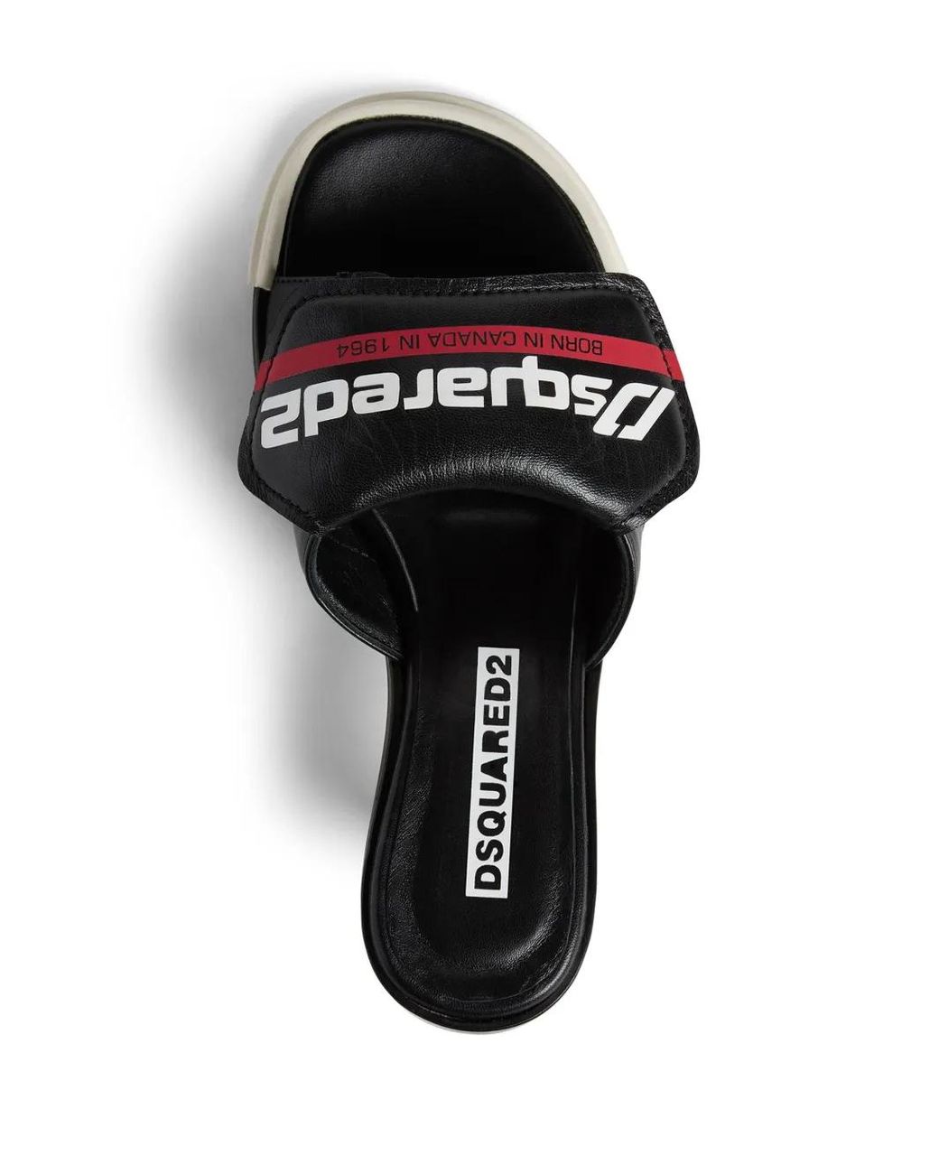 DSquared² Black Logo-Print Padded Mules