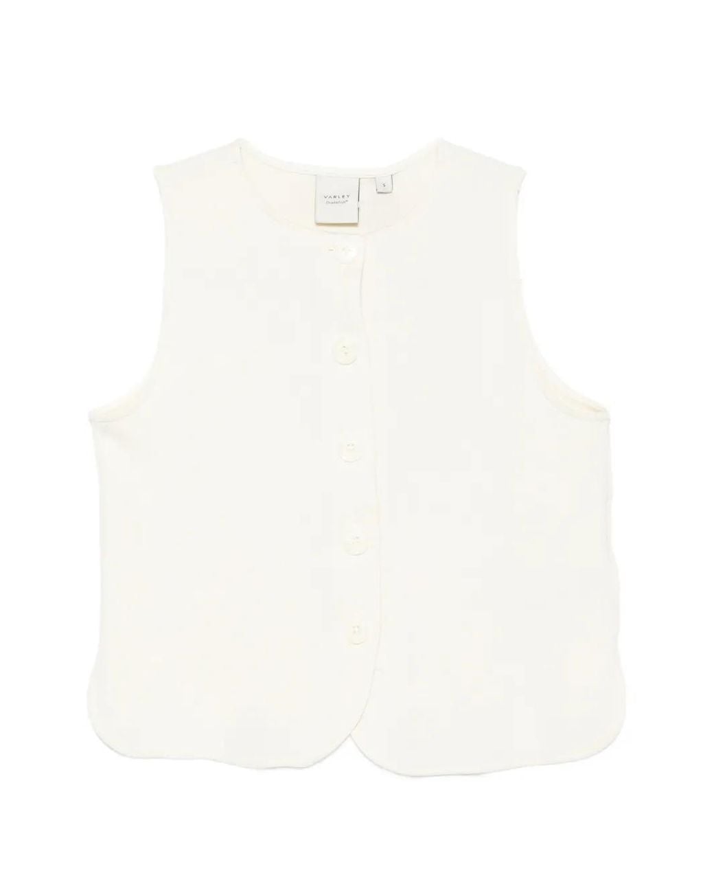 Varley White Josie Button-Front Vest