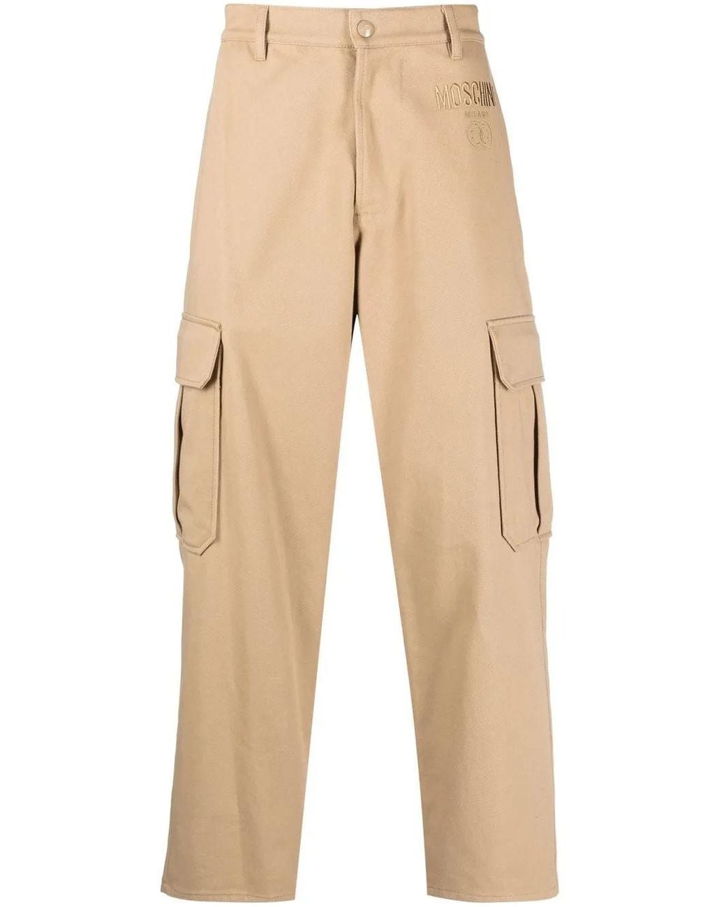 Moschino Natural Cargo-Pocket Wide-Leg Trousers for men
