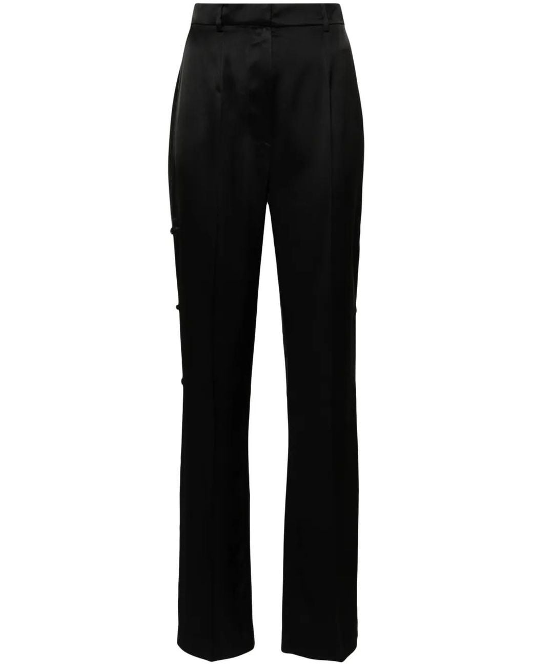 Nanushka Black Felina Straight-Leg Trousers