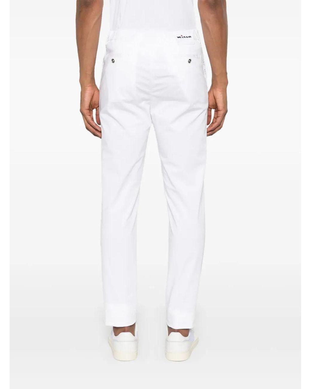 Kiton Chino Met Logopatch in het White voor heren